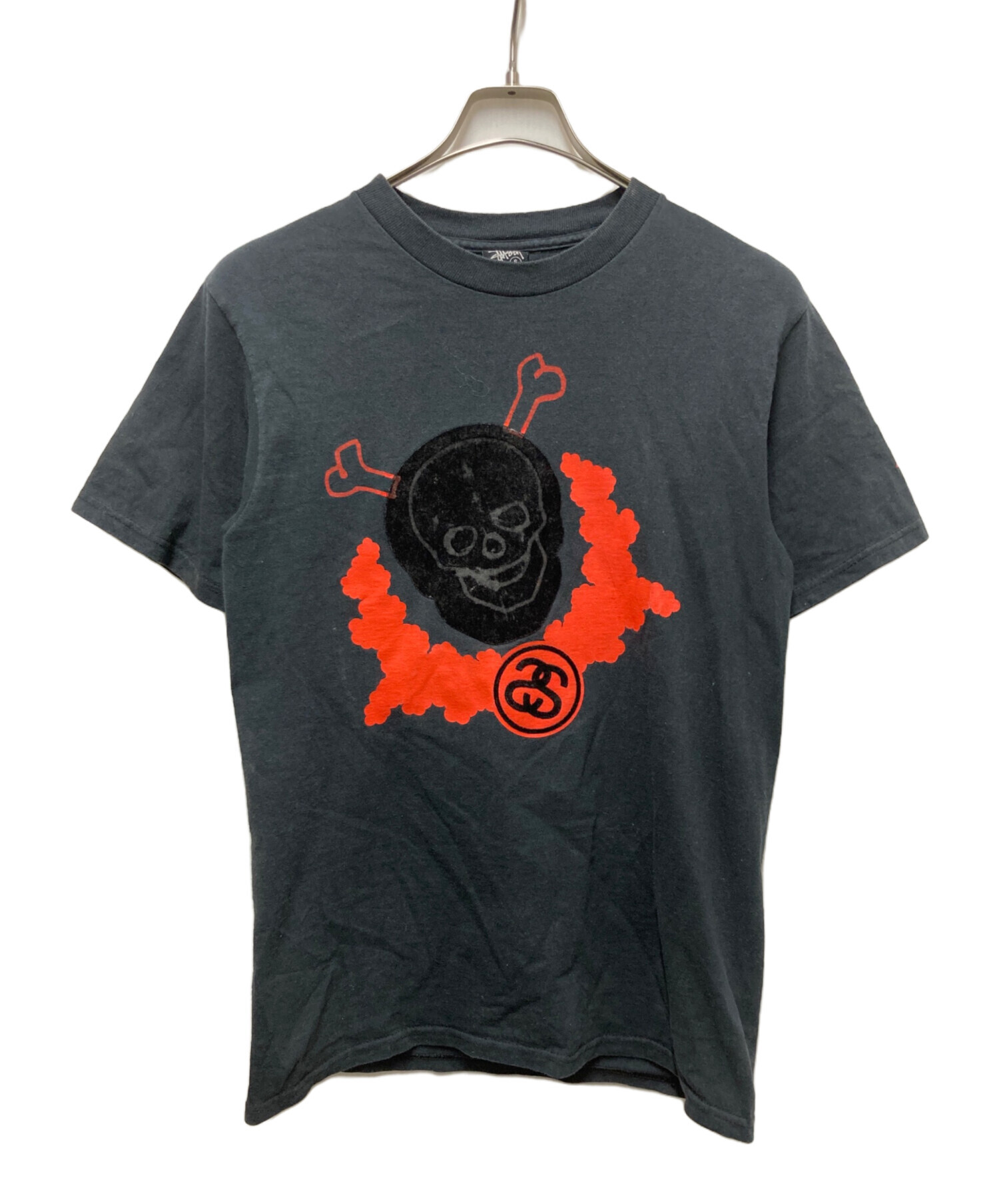中古・古着通販】stussy (ステューシー) フロッキースカルプリントT 