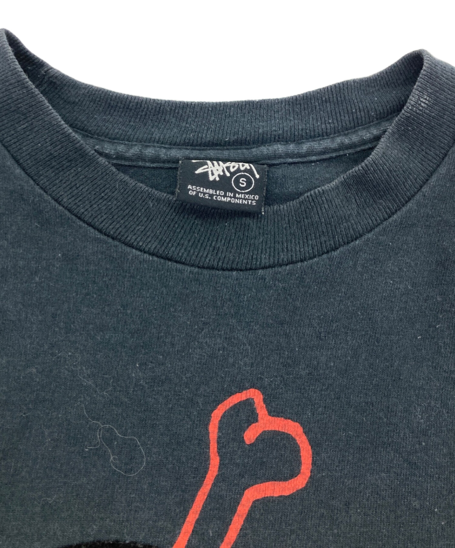 中古・古着通販】stussy (ステューシー) フロッキースカルプリントT 