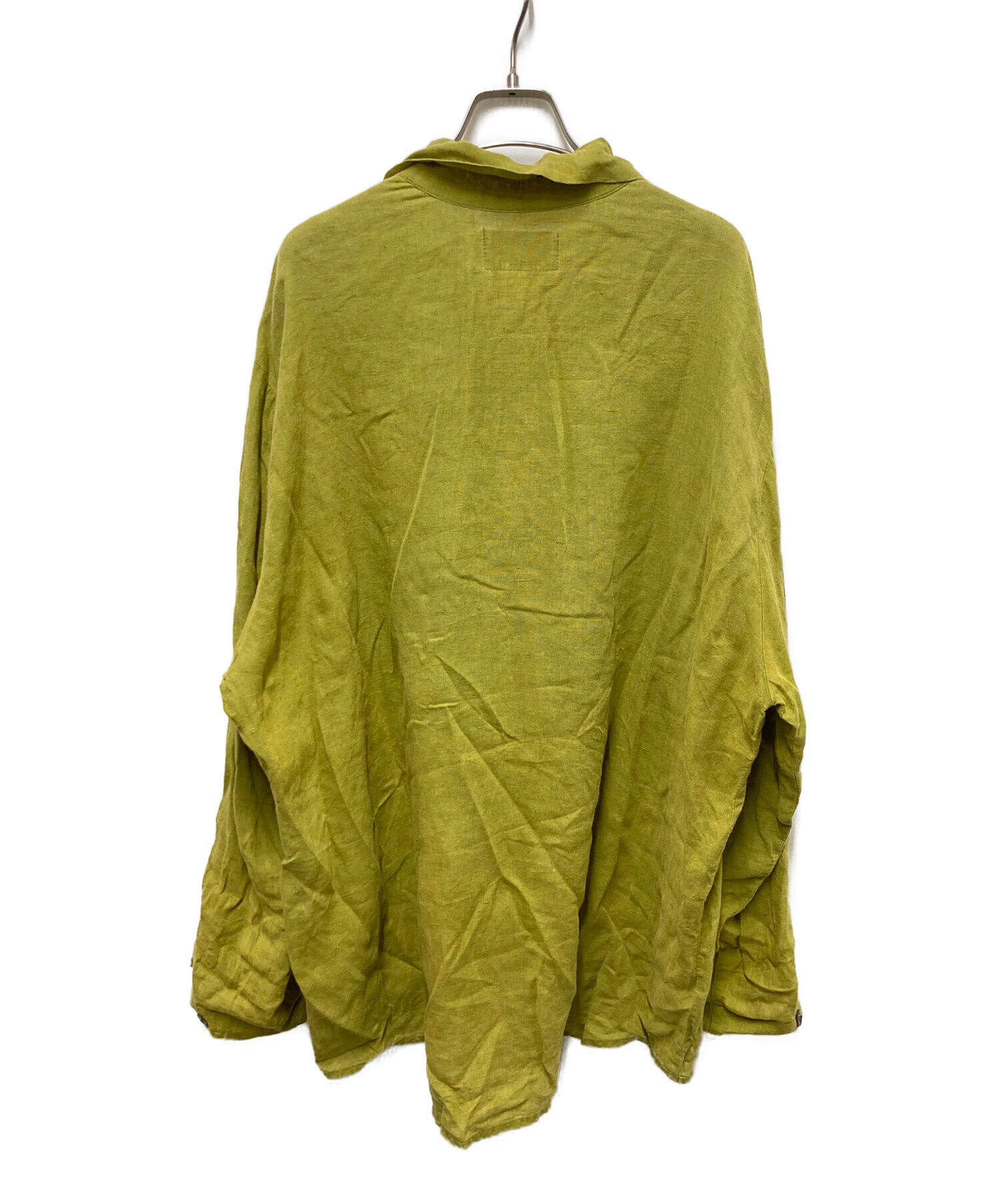 中古・古着通販】FLAX (フラックス) リネンシャツ イエロー サイズ