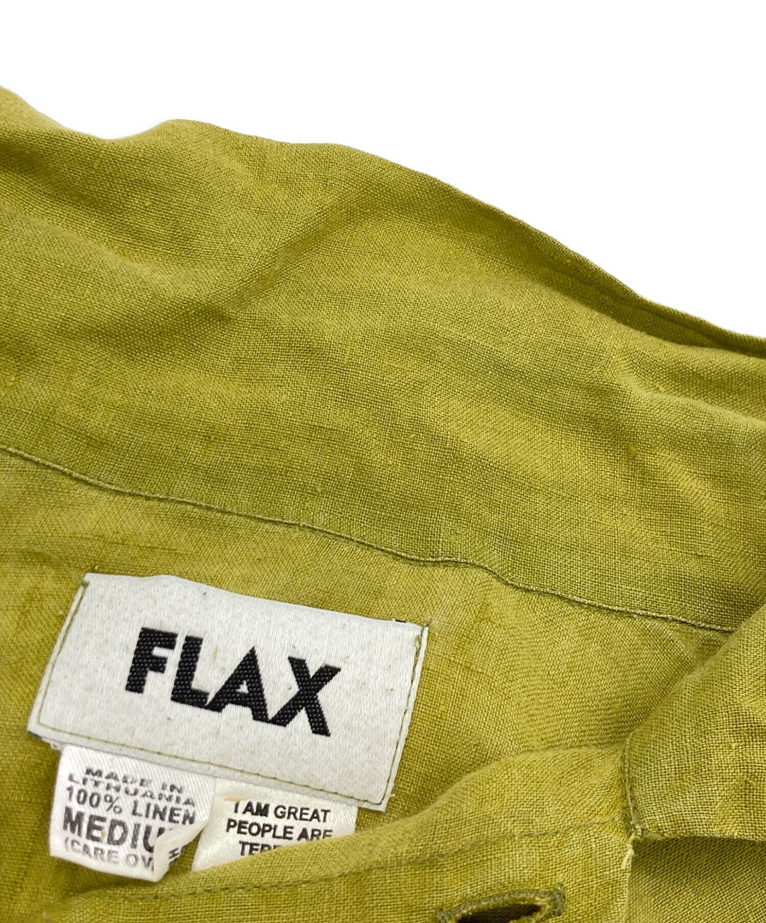 中古・古着通販】FLAX (フラックス) リネンシャツ イエロー サイズ