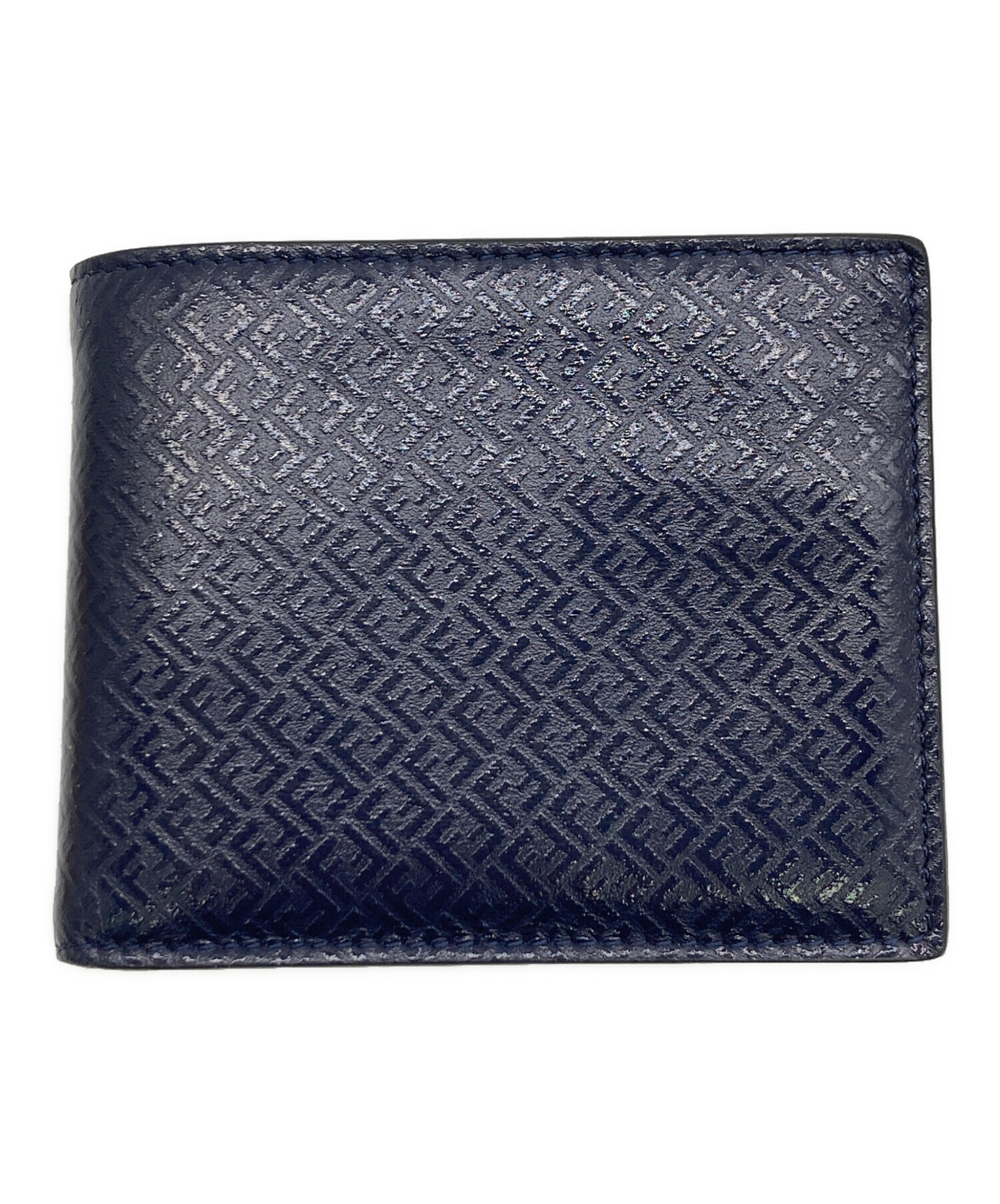 中古・古着通販】FENDI (フェンディ) Blue Leather Two Folded Wallet