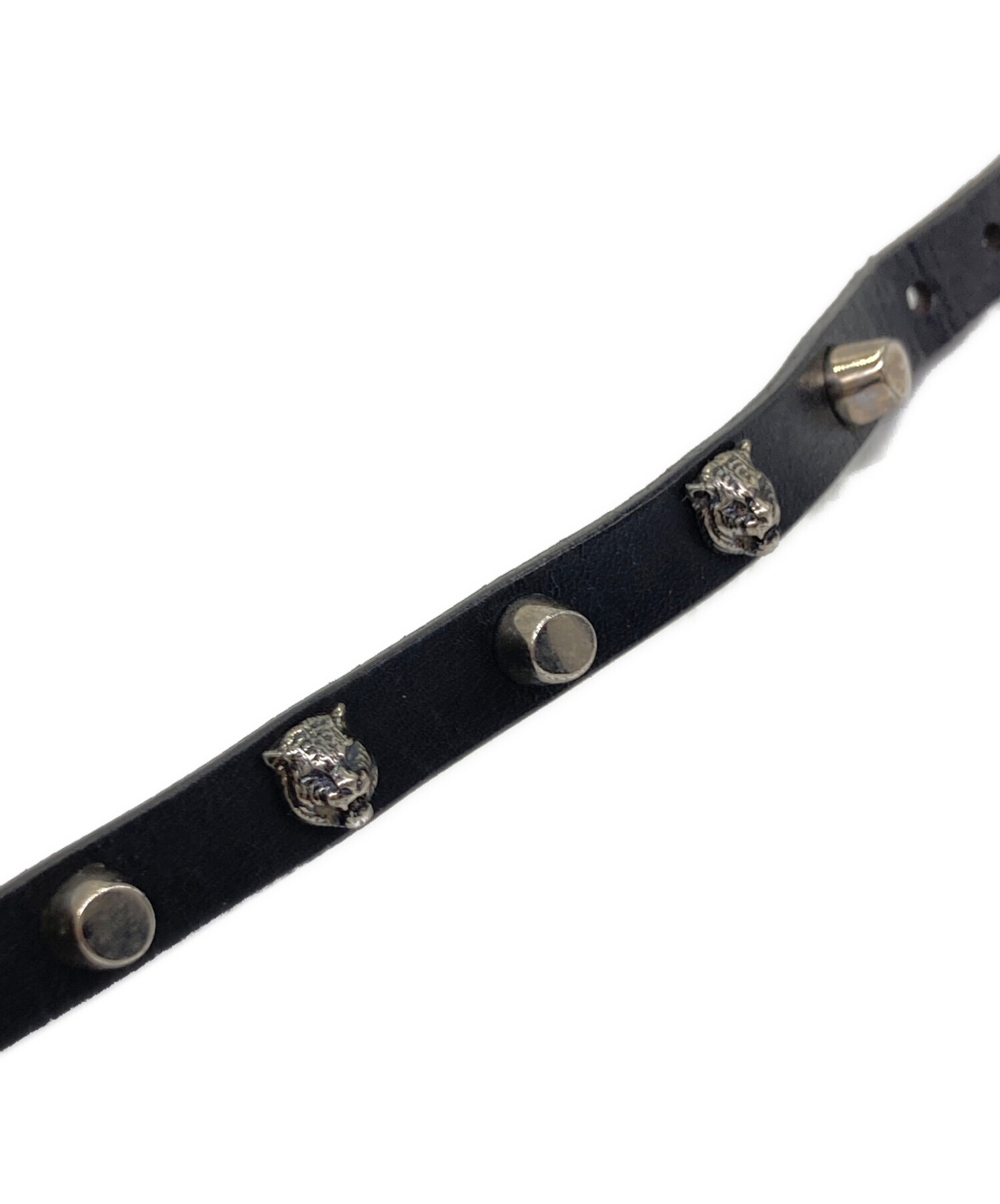 中古・古着通販】GUCCI (グッチ) キャットヘッドレザーブレスレット