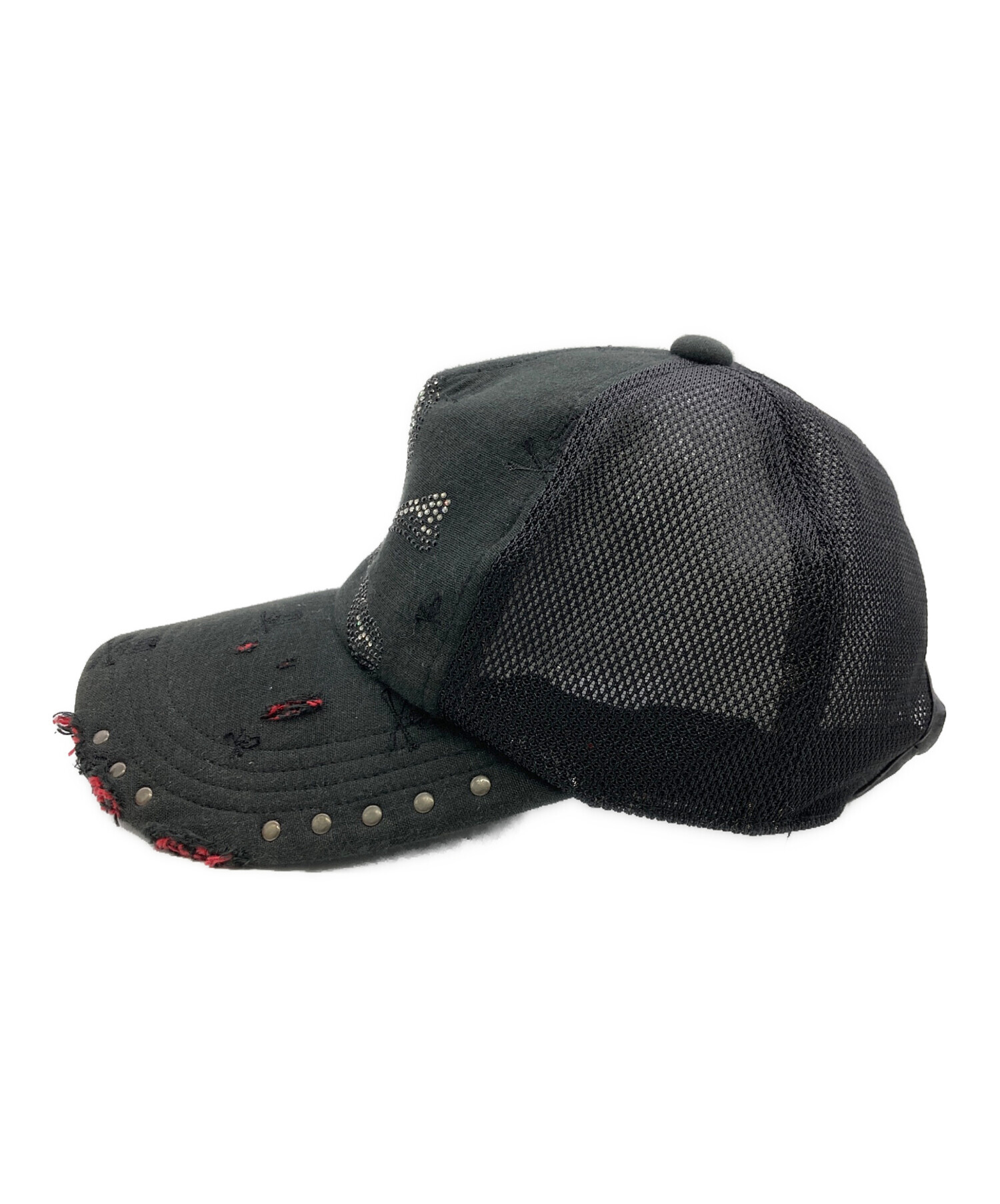中古・古着通販】Roen (ロエン) スカルロゴメッシュキャップ ブラック