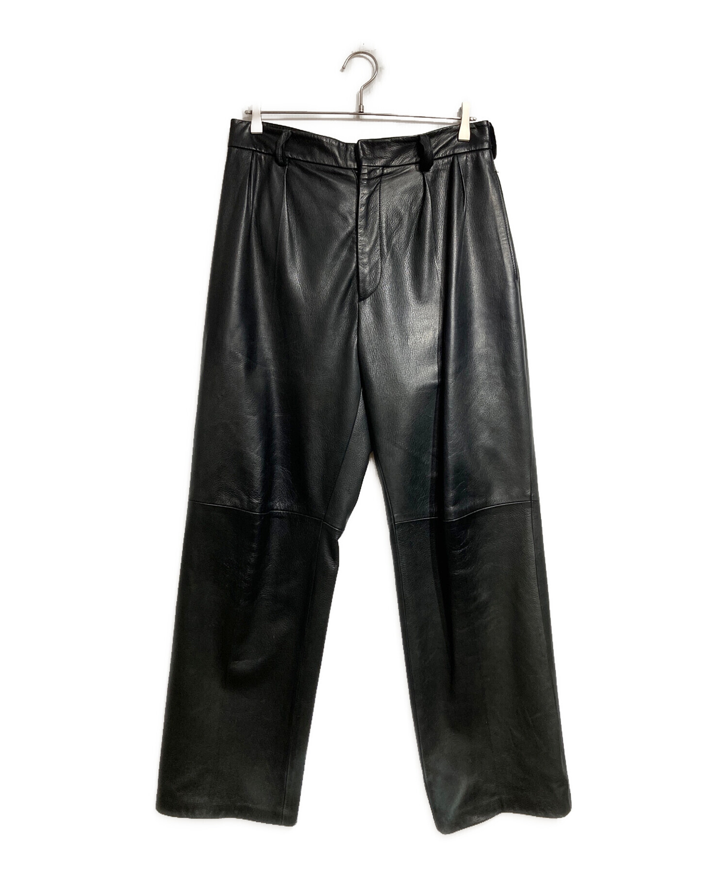 GOAR レザーパンツ ブラック Lサイズ 中古・古着通販】edition (エディション) EURO GOAT LEATHER SLACKS