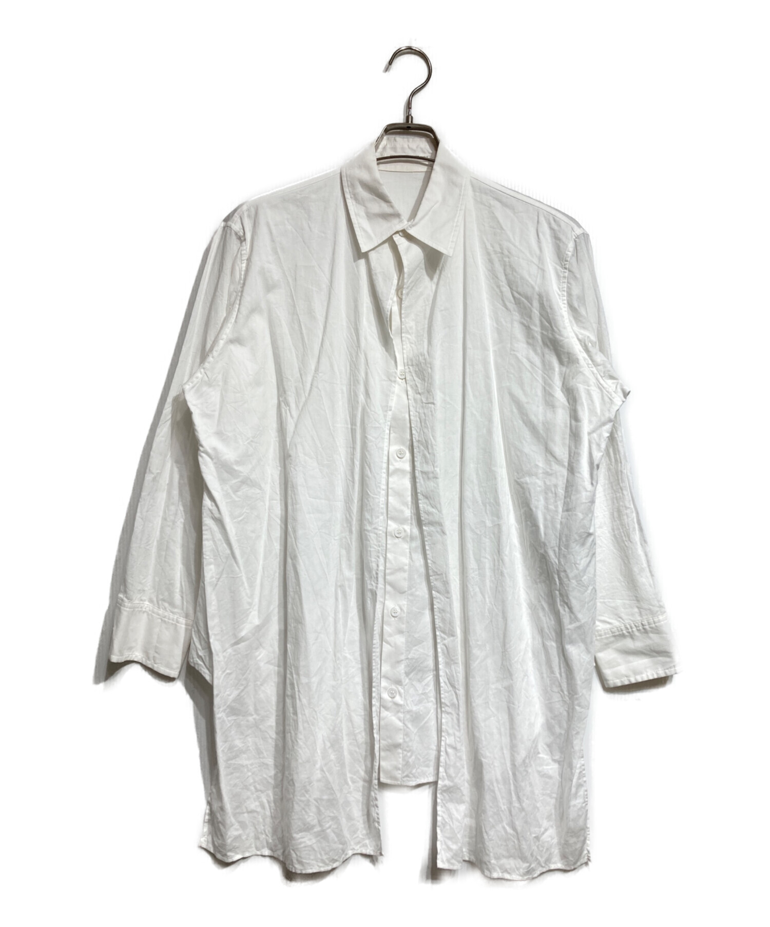 Yohji Yamamoto ヨウジヤマモト 変形 白 コットン ドレス シャツ 中古・古着通販】Yohji Yamamoto collections (ヨウジヤマモト