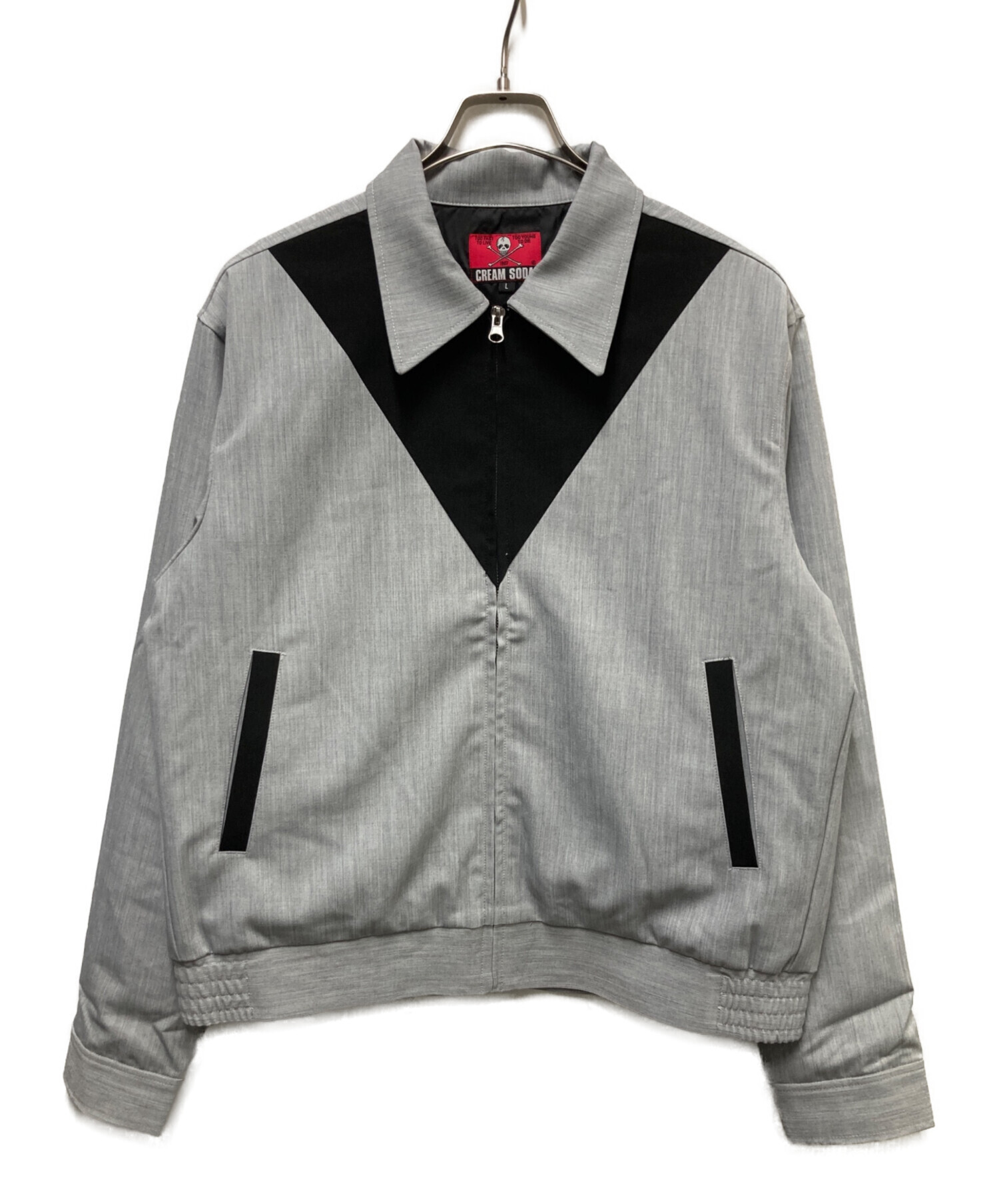 極美品 ビンテージ クリームソーダ テーラードジャケット グレー ワンサイズ 中古・古着通販】CREAM SODA (クリームソーダ) V切替ブルゾン グレー