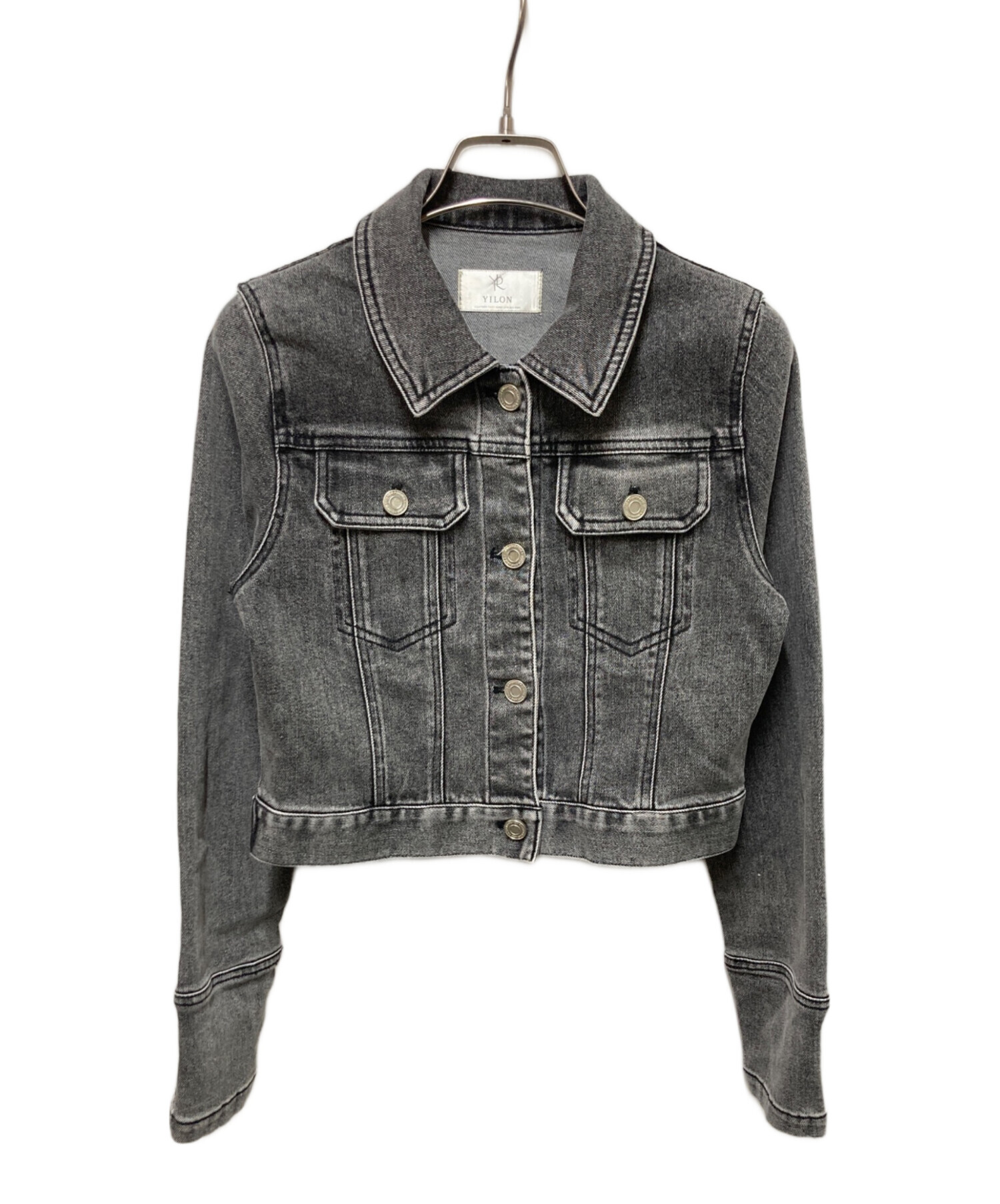 YILON 完売 BLOSSOM LACE DENIM JACKET 中古・古着通販】YILON (イロン) BLOSSOM LACE DENIM JACKET グレー