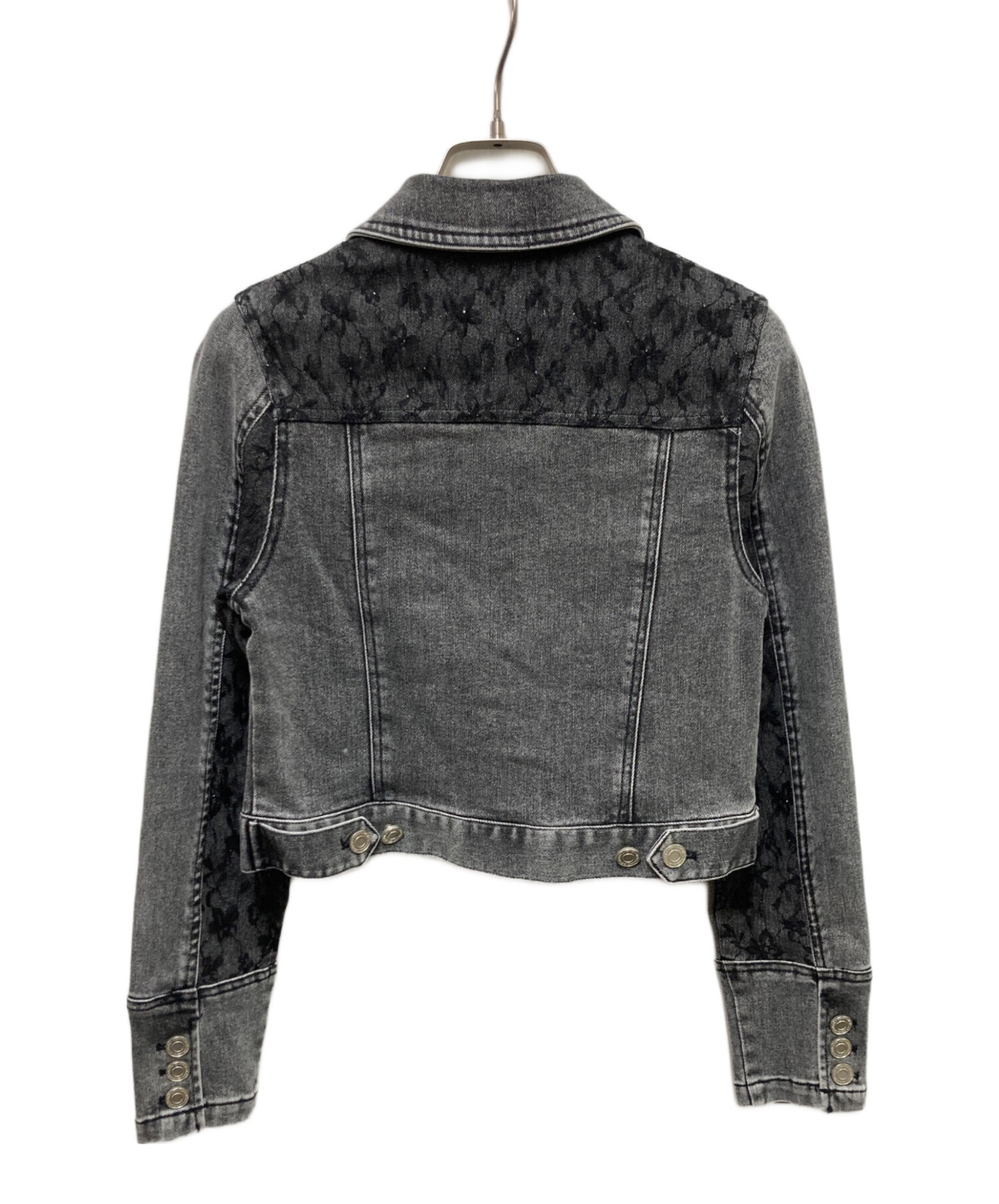 中古・古着通販】YILON (イロン) BLOSSOM LACE DENIM JACKET グレー