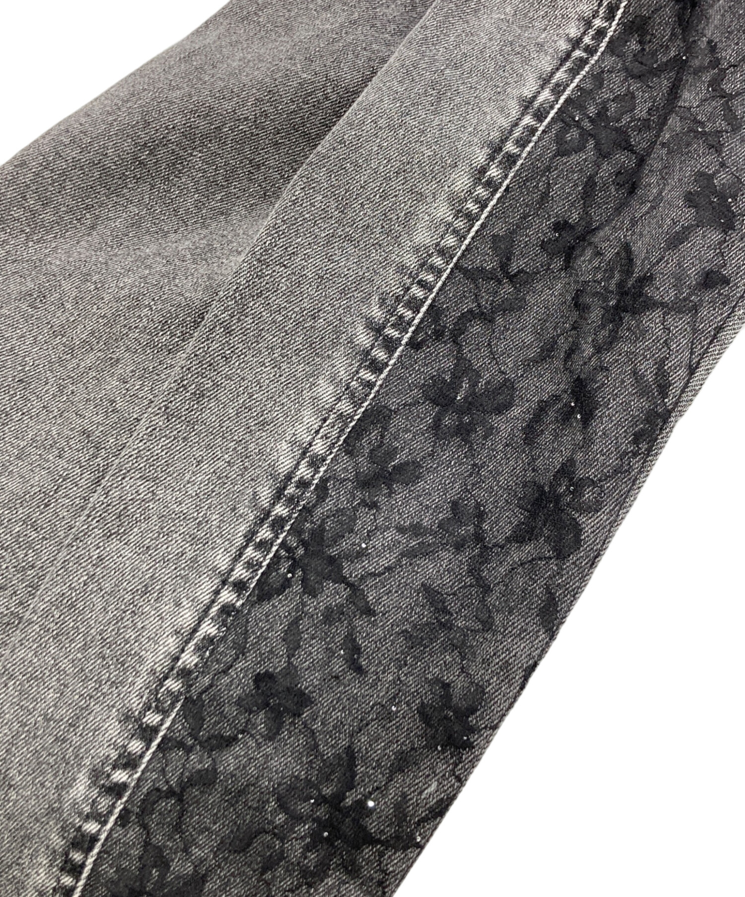 中古・古着通販】YILON (イロン) BLOSSOM LACE DENIM JACKET グレー