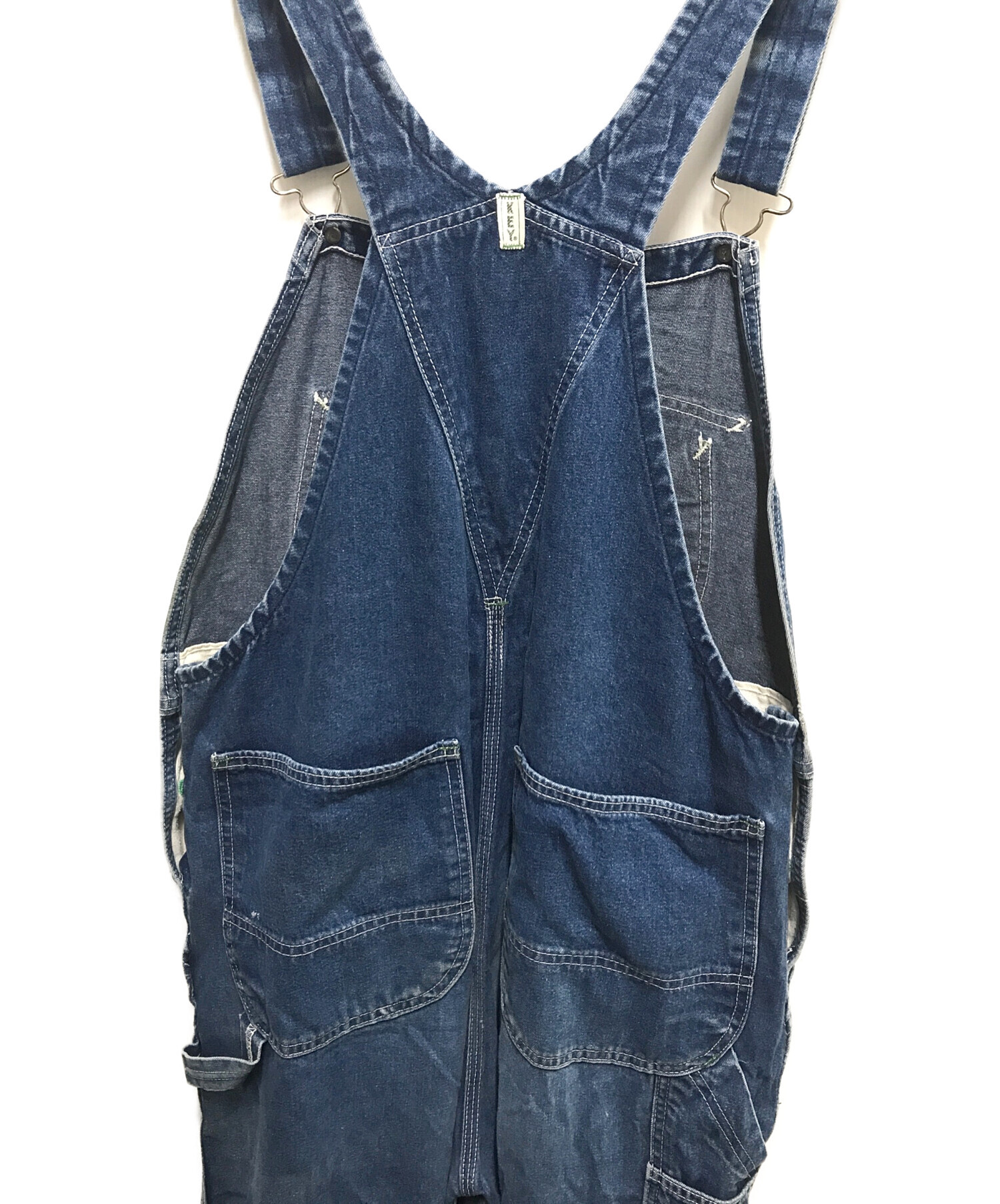 新品米国製80's90's KEYキーインディゴデニムオーバーオールW34×34 中古・古着通販】KEY (キー) 70s‐80s デニムオーバーオール インディゴ