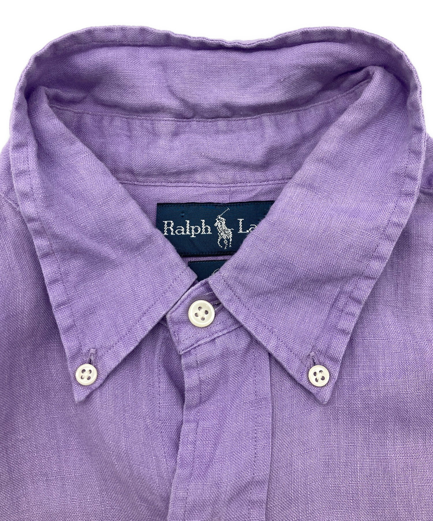 【希少色】ラルフローレン　リネン100% スリムフィット シャツ パープル M 中古・古着通販】RALPH LAUREN (ラルフローレン) リネンシャツ