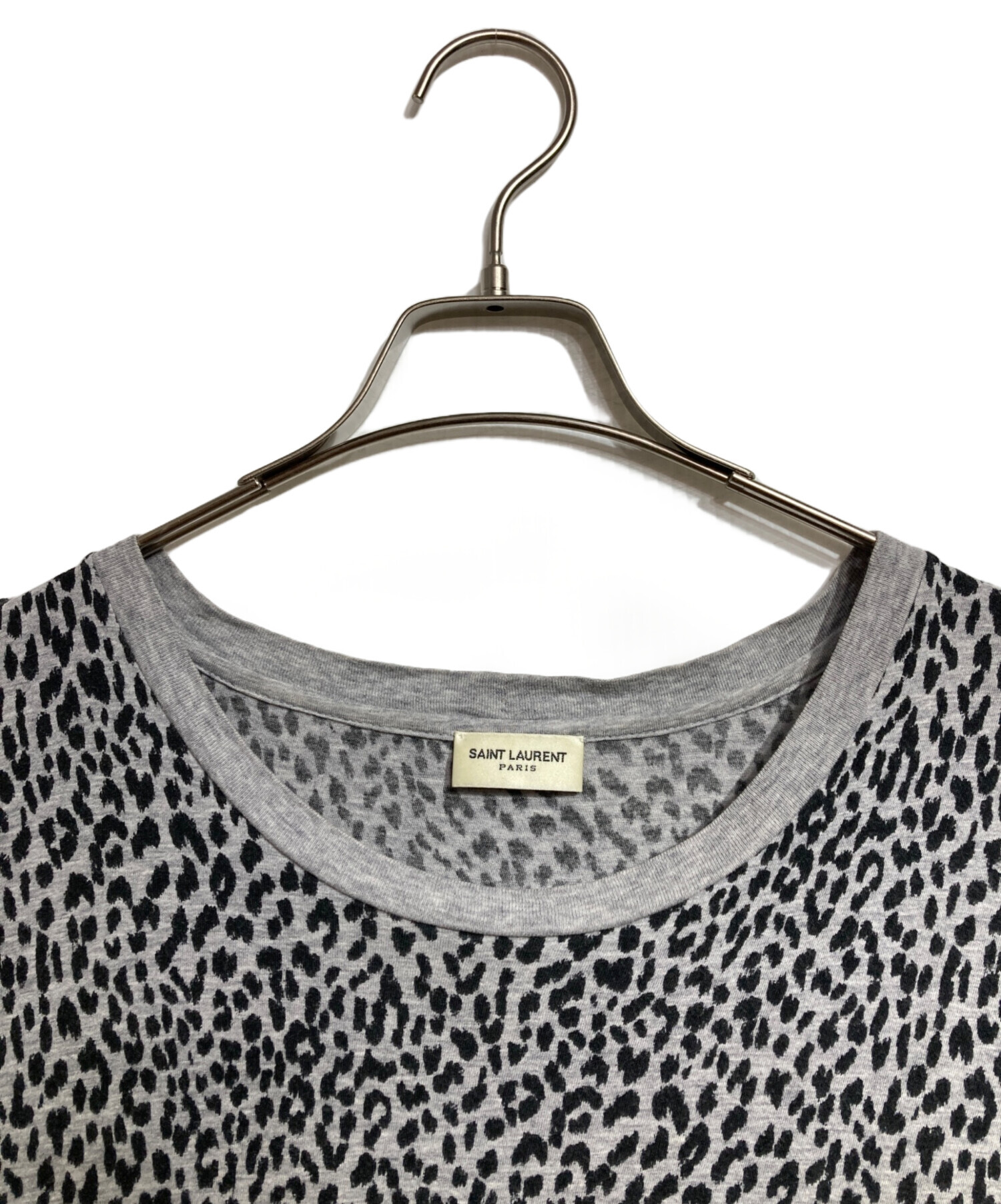 SAINT LAURENT PARIS レオパード柄 シースルーTシャツ 中古・古着通販】Saint Laurent Paris (サンローランパリ) レオパードT