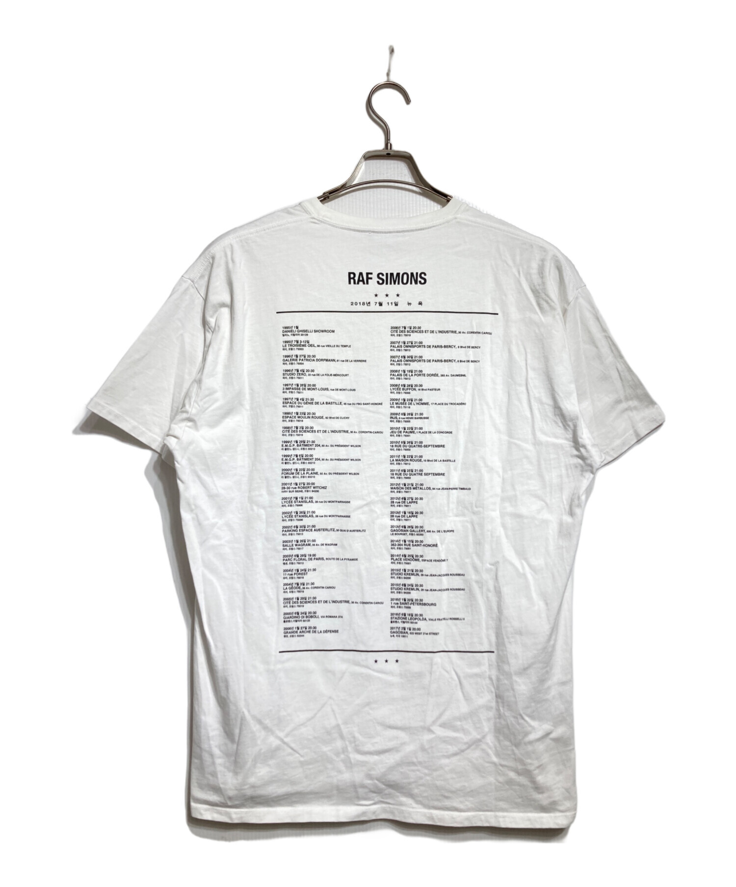 中古・古着通販】RAF SIMONS (ラフシモンズ) TOUR T-SHIRTS/ﾂｱｰTシャツ