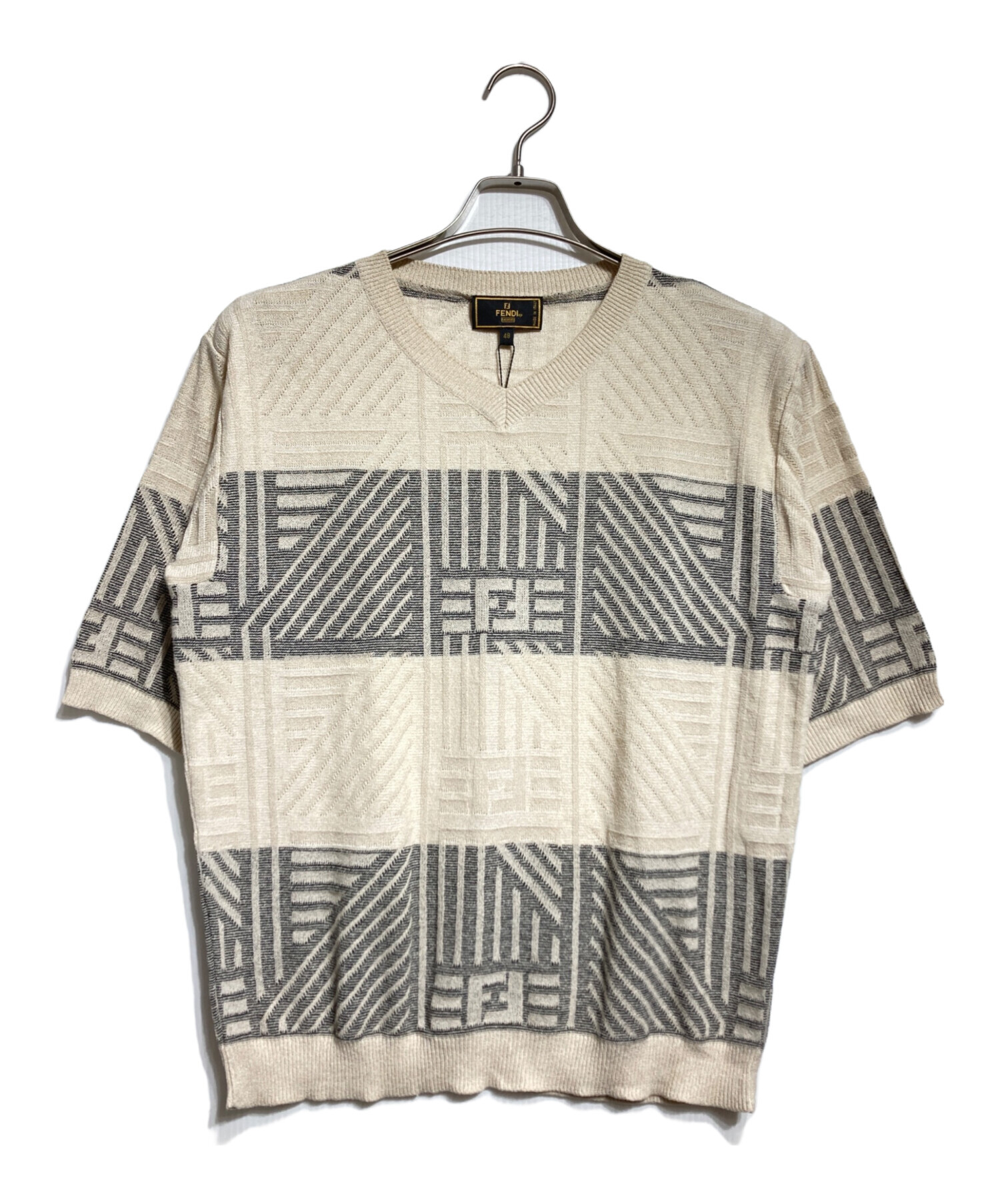 中古・古着通販】FENDI (フェンディ) Vネック半袖ニット/V-neck short