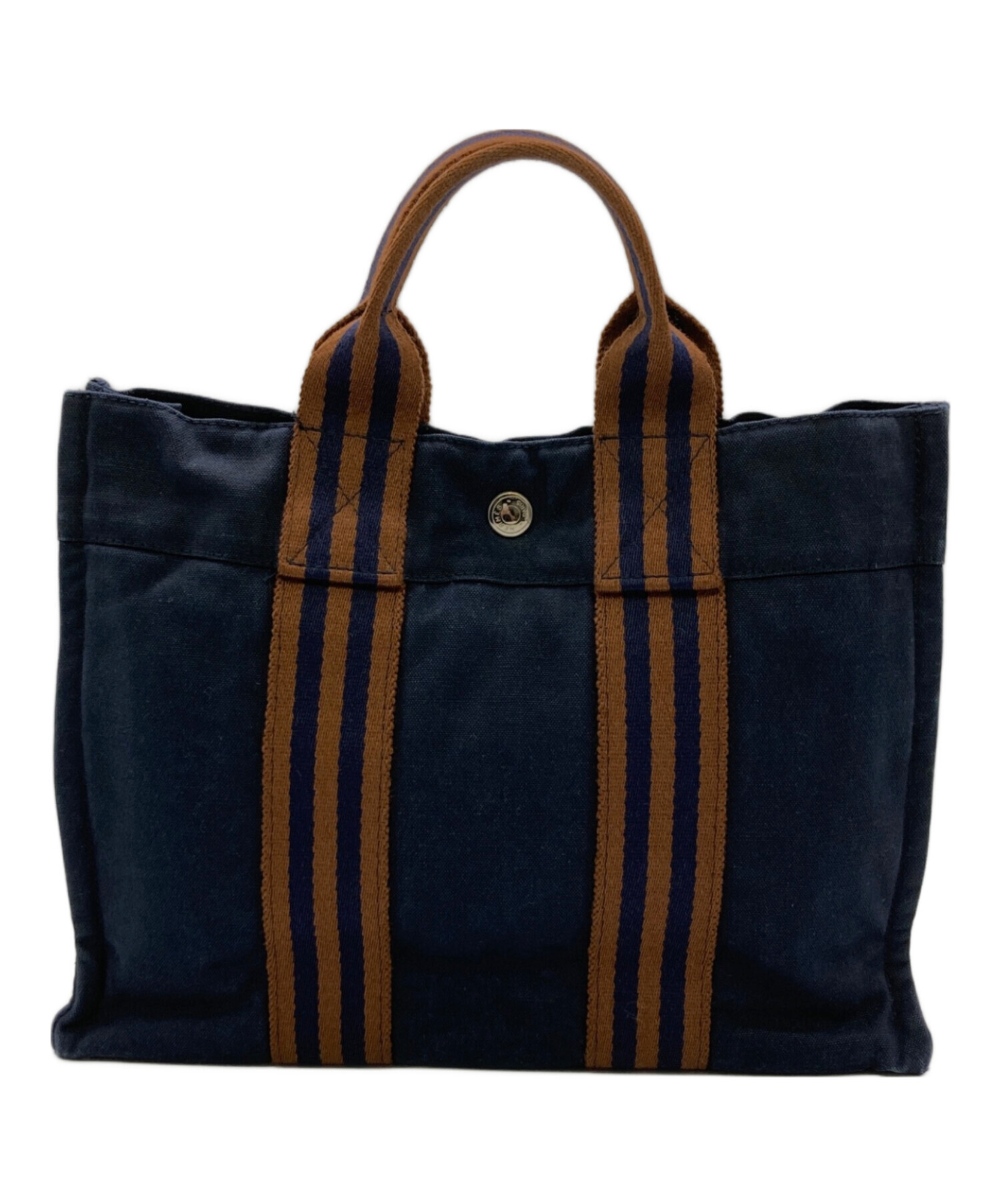 エルメス HERMES フールトゥ PM トートバッグ ネイビー 中古・古着通販】HERMES (エルメス) フールトゥPM トートバッグ