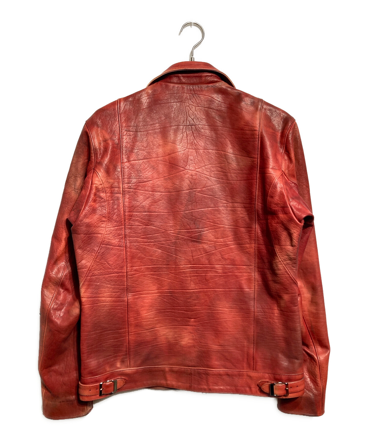 Y2K ライダースジャケット 革 赤 レッド 平成 古着 冬服　光沢 中古・古着通販】STRUM (ストラム) SPEEDER ダブルライダース