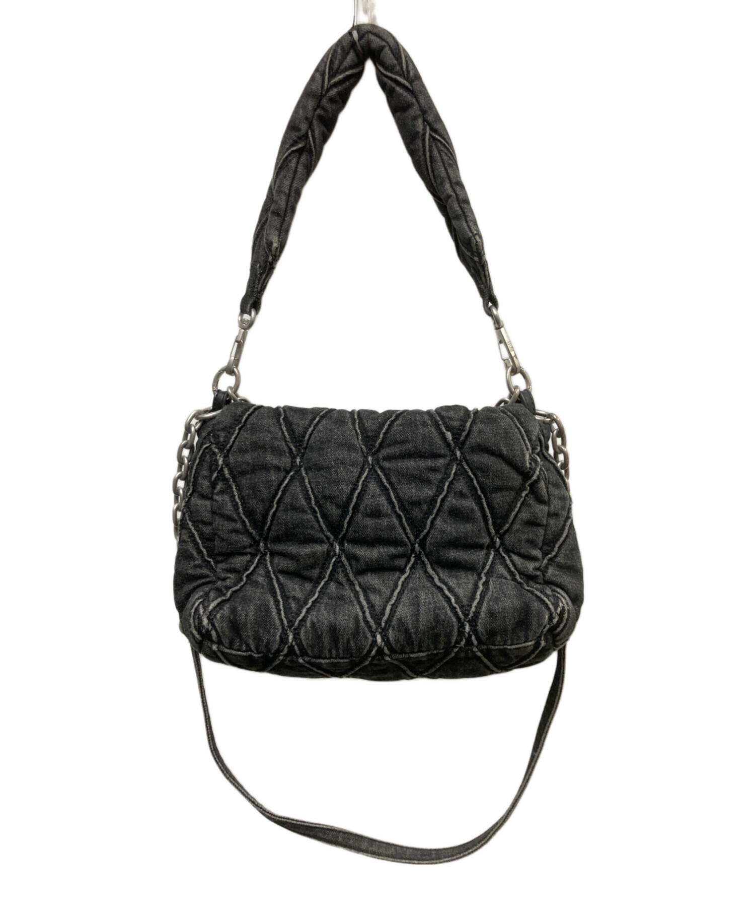 【美品】保証書有り ディーゼルCharm-D 2wayショルダーバッグブラック 中古・古着通販】DIESEL (ディーゼル) CHARM-D デニムショルダーバッグ