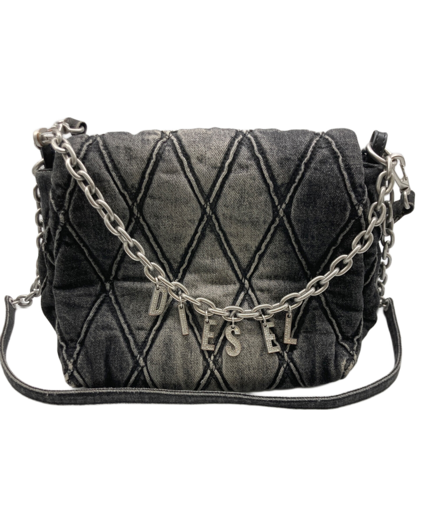 【美品】保証書有り ディーゼルCharm-D 2wayショルダーバッグブラック 中古・古着通販】DIESEL (ディーゼル) CHARM-D デニムショルダーバッグ