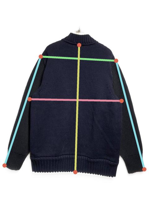 極美品★sacai エリックヘイズ 刺繍 ニットブルゾン スタジャン レザー切替 中古・古着通販】sacai (サカイ) Eric Haze Code Embroidery Knit