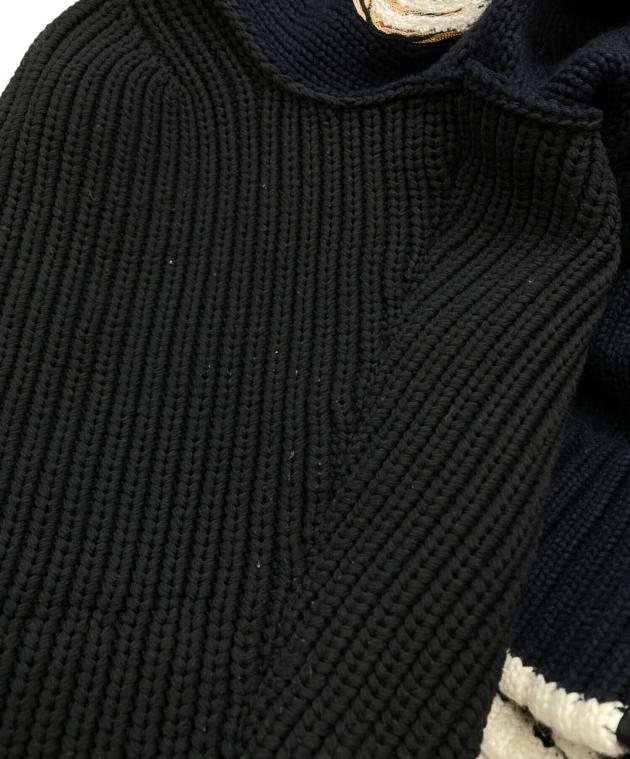 未使用　sacai Eric Haze コットン ニット セーター　ブラック 中古・古着通販】sacai (サカイ) Eric Haze Code Embroidery Knit