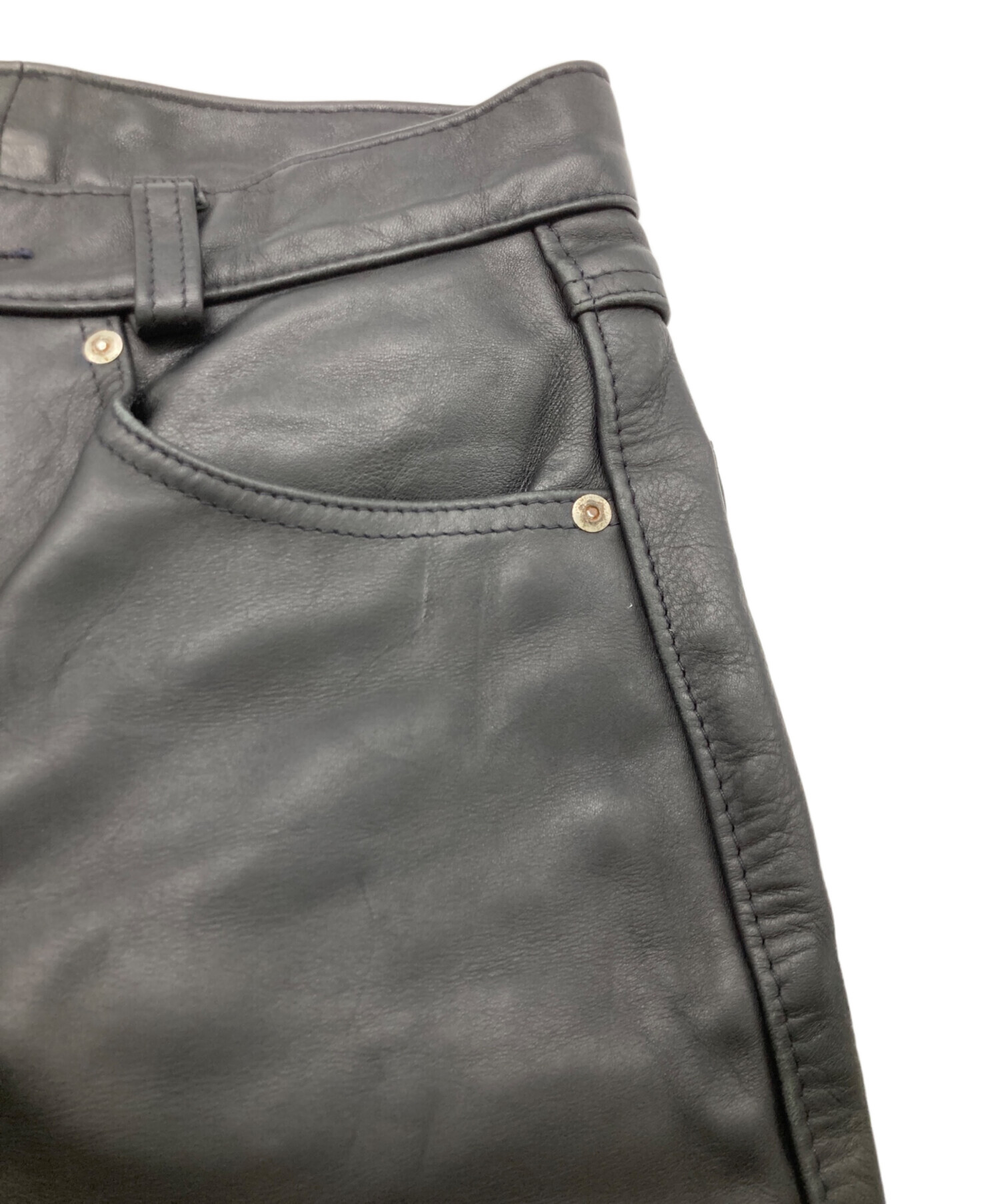 中古・古着通販】Schott (ショット) レザーパンツ ブラック サイズ