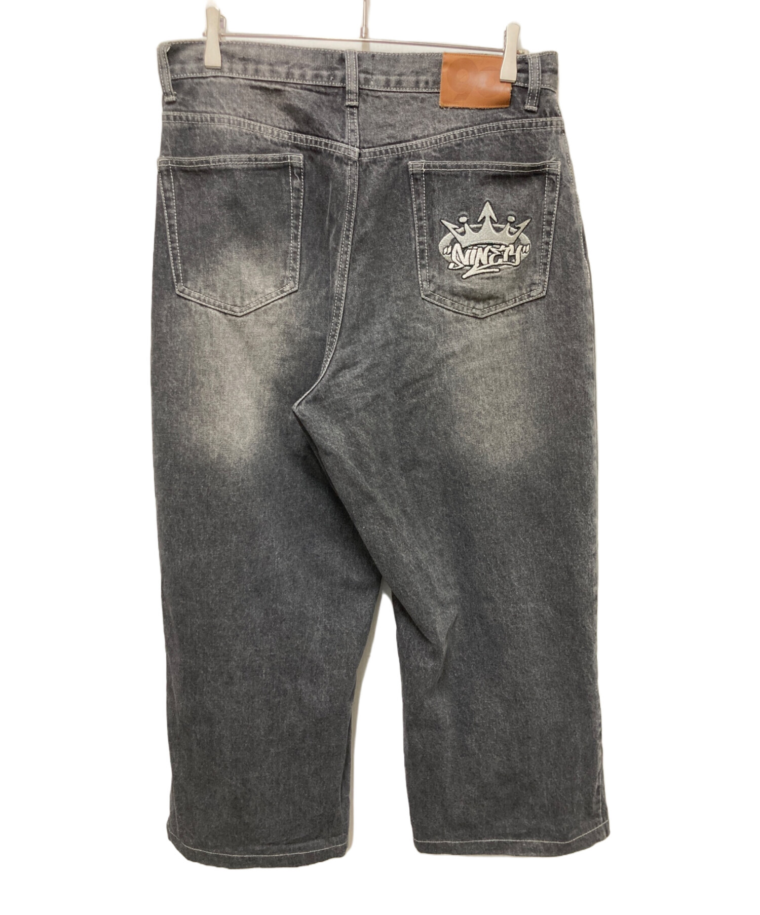 9090 バギーデニム　⭐️12000→11000→10000 中古・古着通販】9090 (9090) King Logo Buggy Denim Pants ブラック