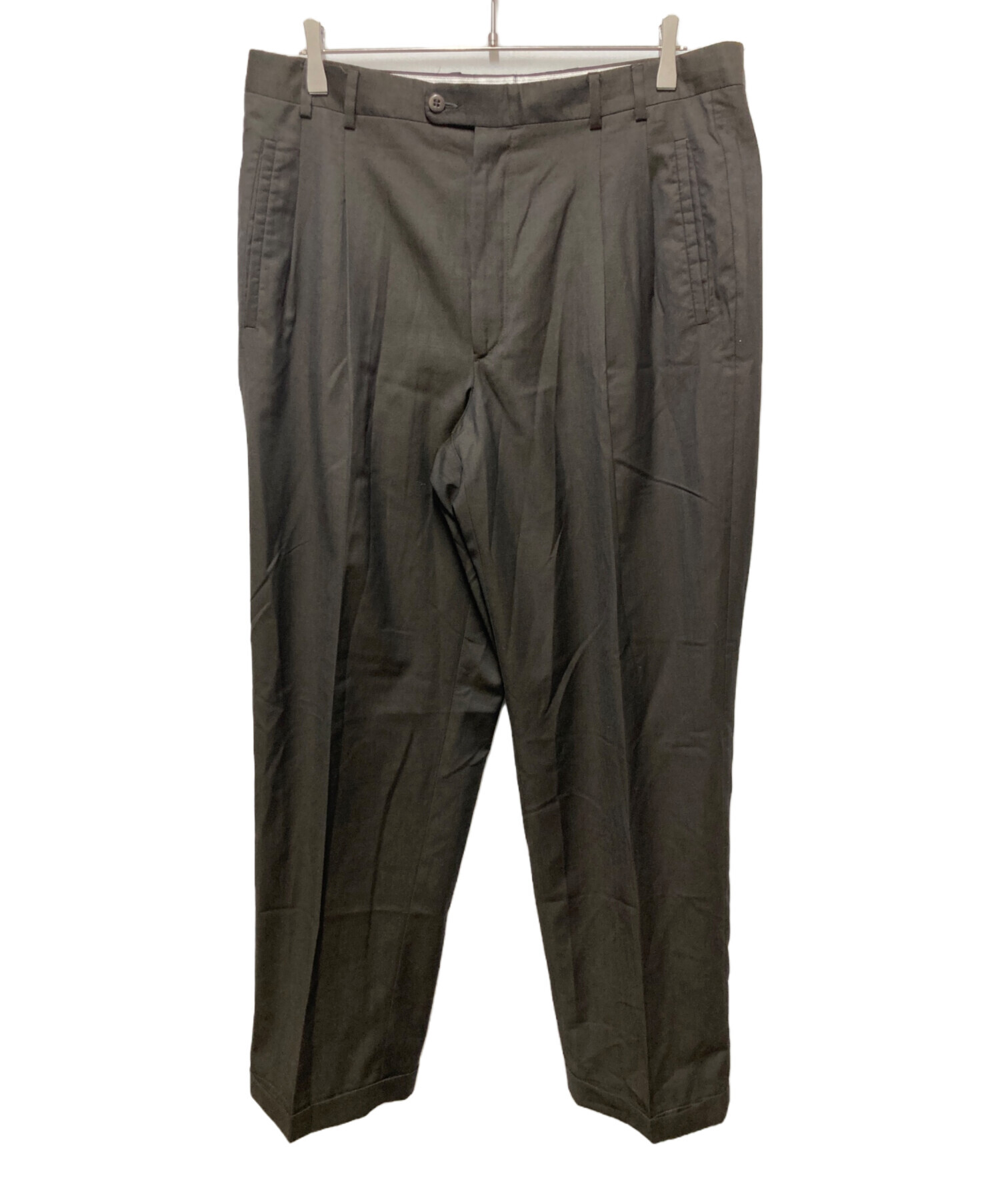 Zanella イタリア製 2タックサマーウールスラックス ヴィンテージ古着 中古・古着通販】Zanella (ザネーラ) ワイドタックスラックス ブラウン