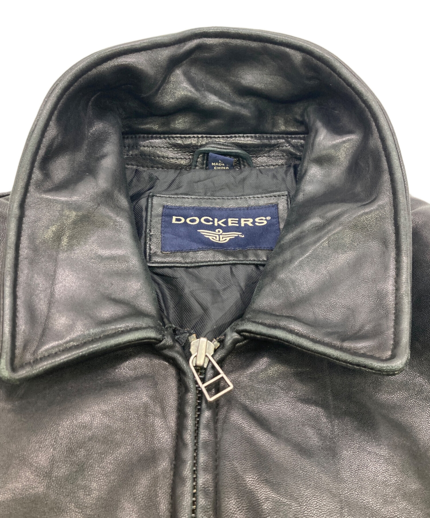 中古・古着通販】DOCKERS (ドッカーズ) レザージャケット ブラック