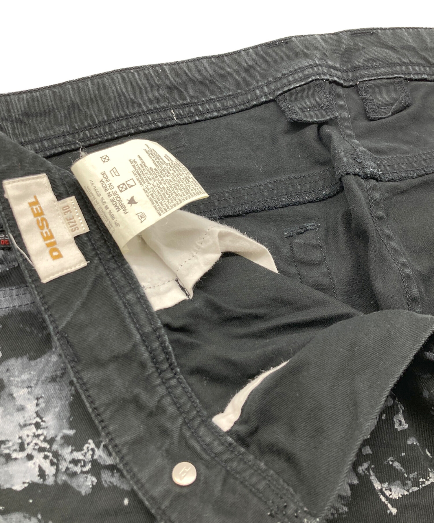 中古・古着通販】DIESEL (ディーゼル) ペイント加工ストレートデニム 