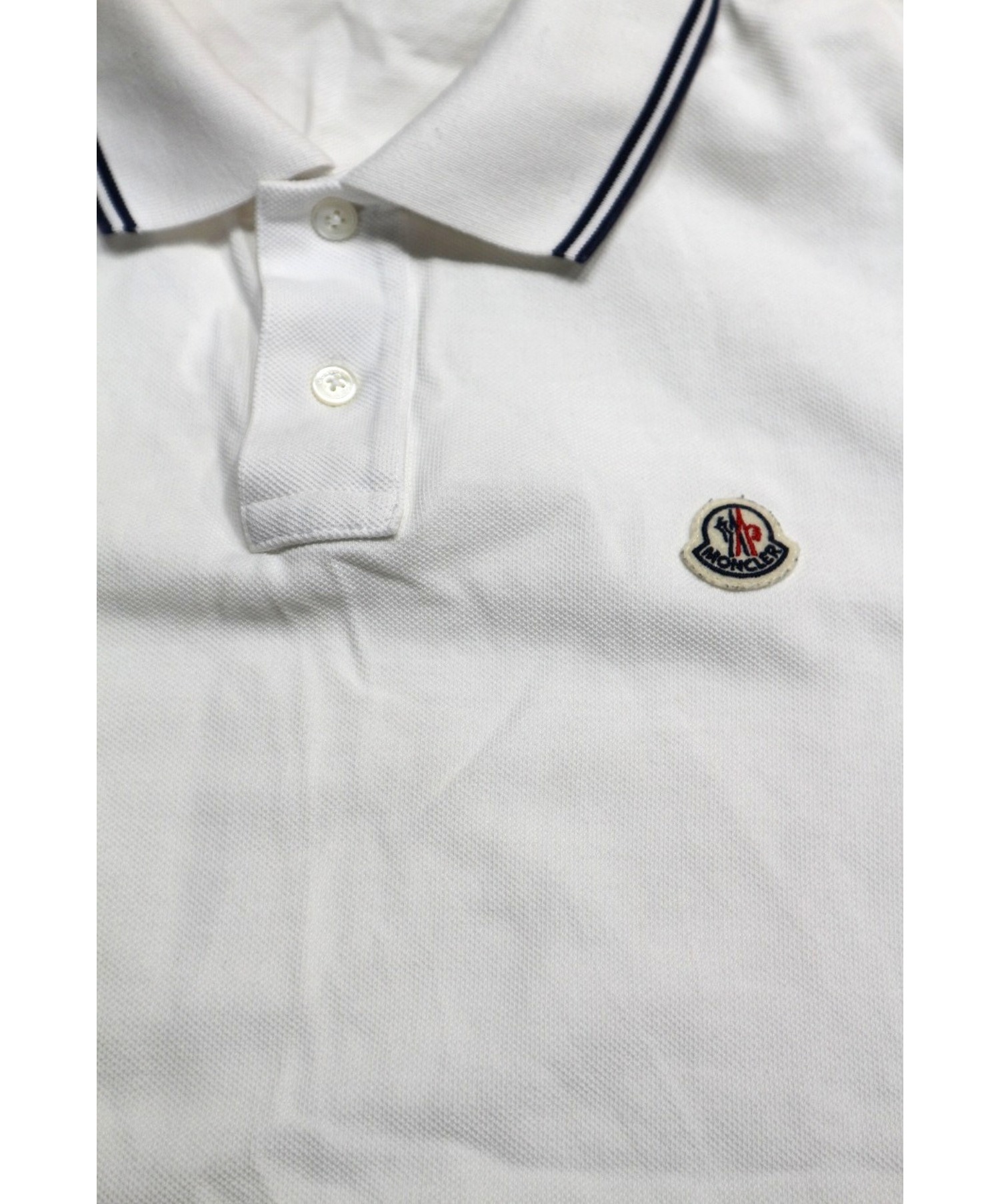 中古・古着通販】MONCLER (モンクレール) ポロシャツ ホワイト サイズ