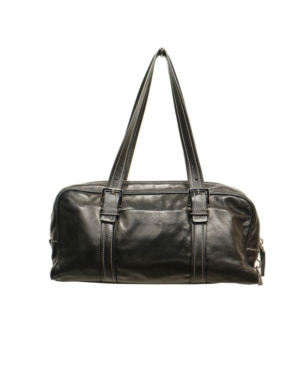 中古・古着通販】PRADA (プラダ) レザーミニボストンバッグ ブラック