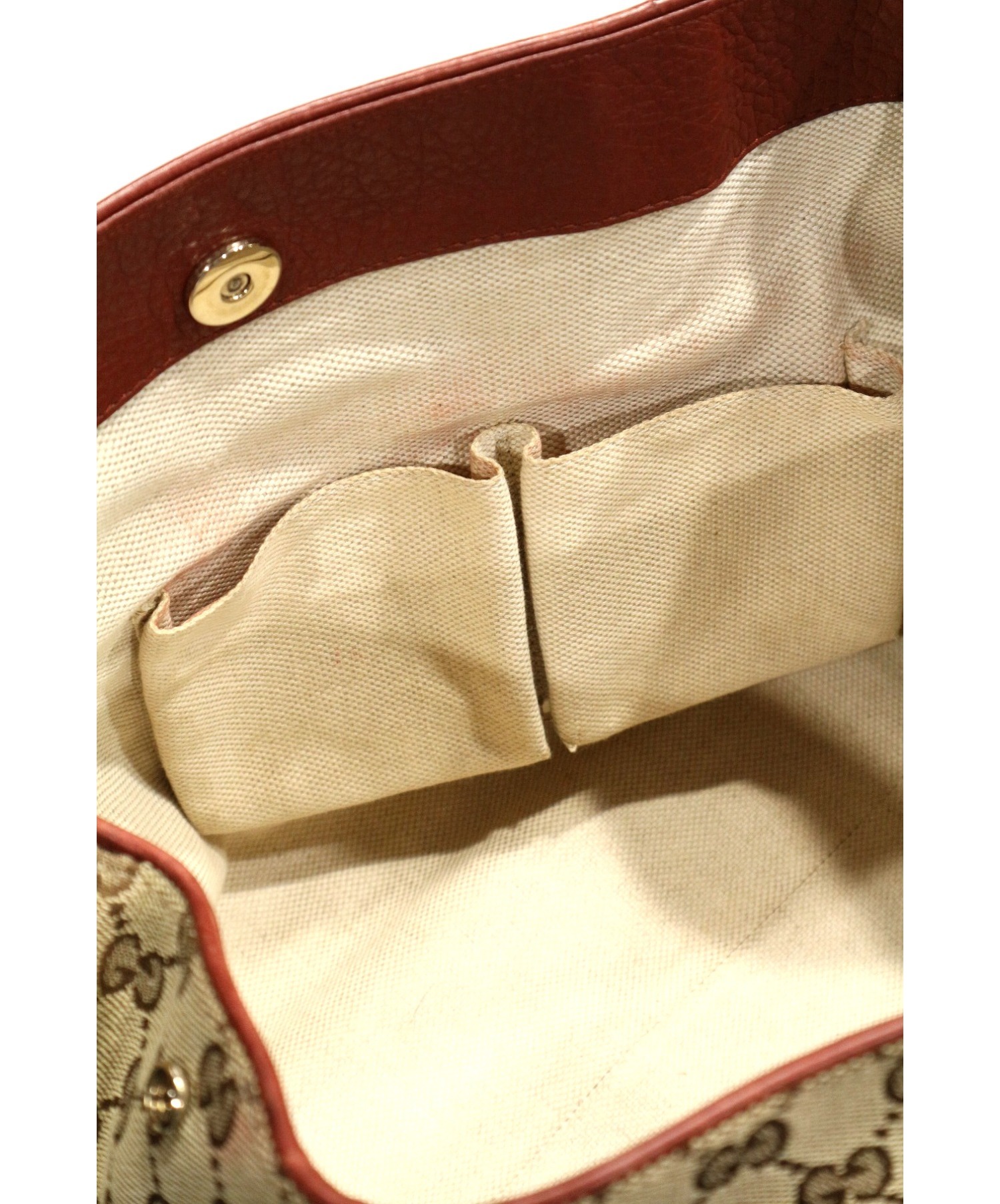 中古・古着通販】GUCCI (グッチ) キャンバストートバッグ ベージュ