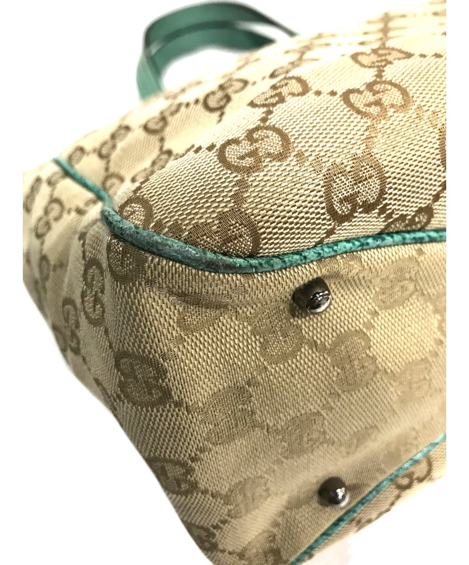 中古・古着通販】GUCCI (グッチ) GGキャンバストートバッグ ベージュ 