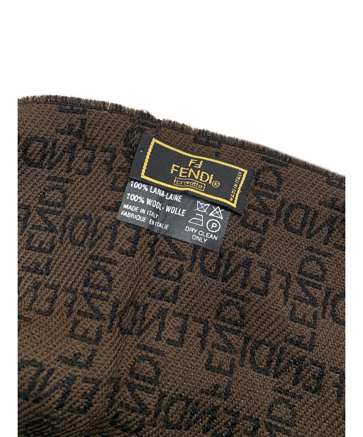 FENDI ブラウン ロゴマフラー Fendi ロゴマフラー ブラウン 早めの準備に FENDI フェンディ マフラー