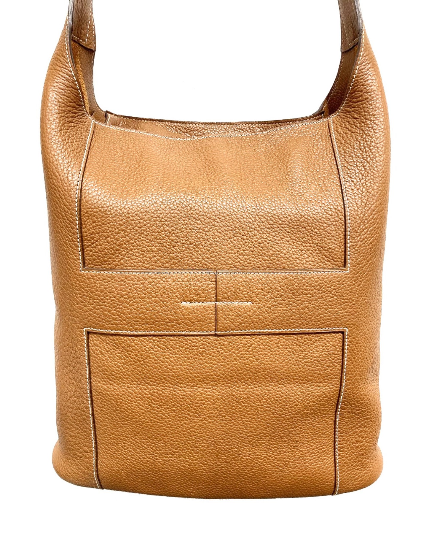 中古・古着通販】HERMES (エルメス) レザーショルダーバッグ ブラウン 