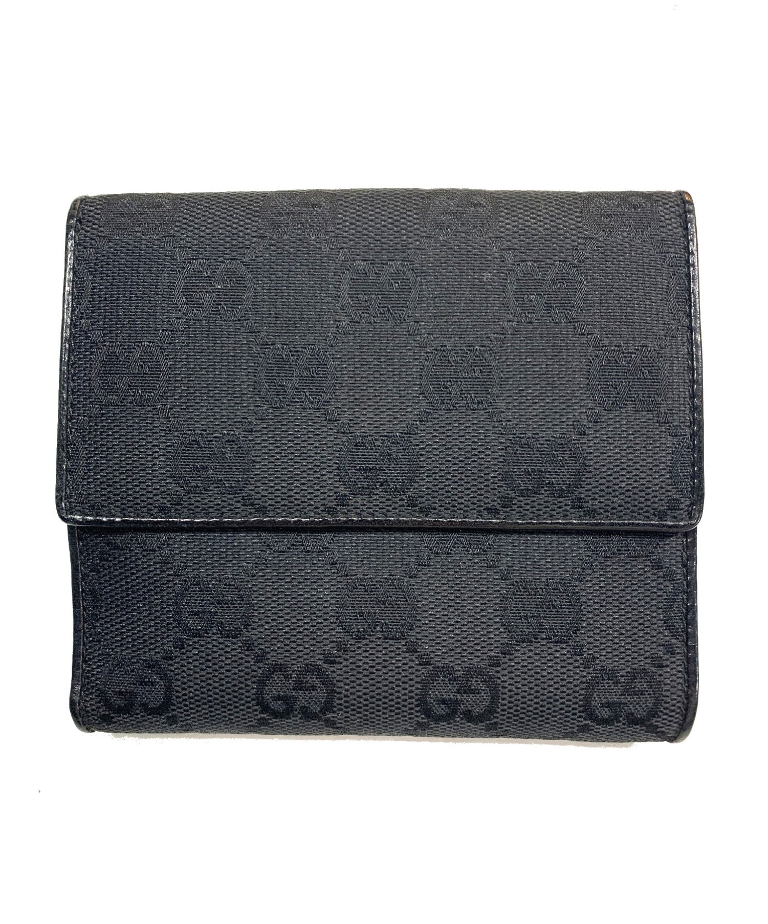 中古・古着通販】GUCCI (グッチ) Wホック財布 ブラック GG 109342 2149
