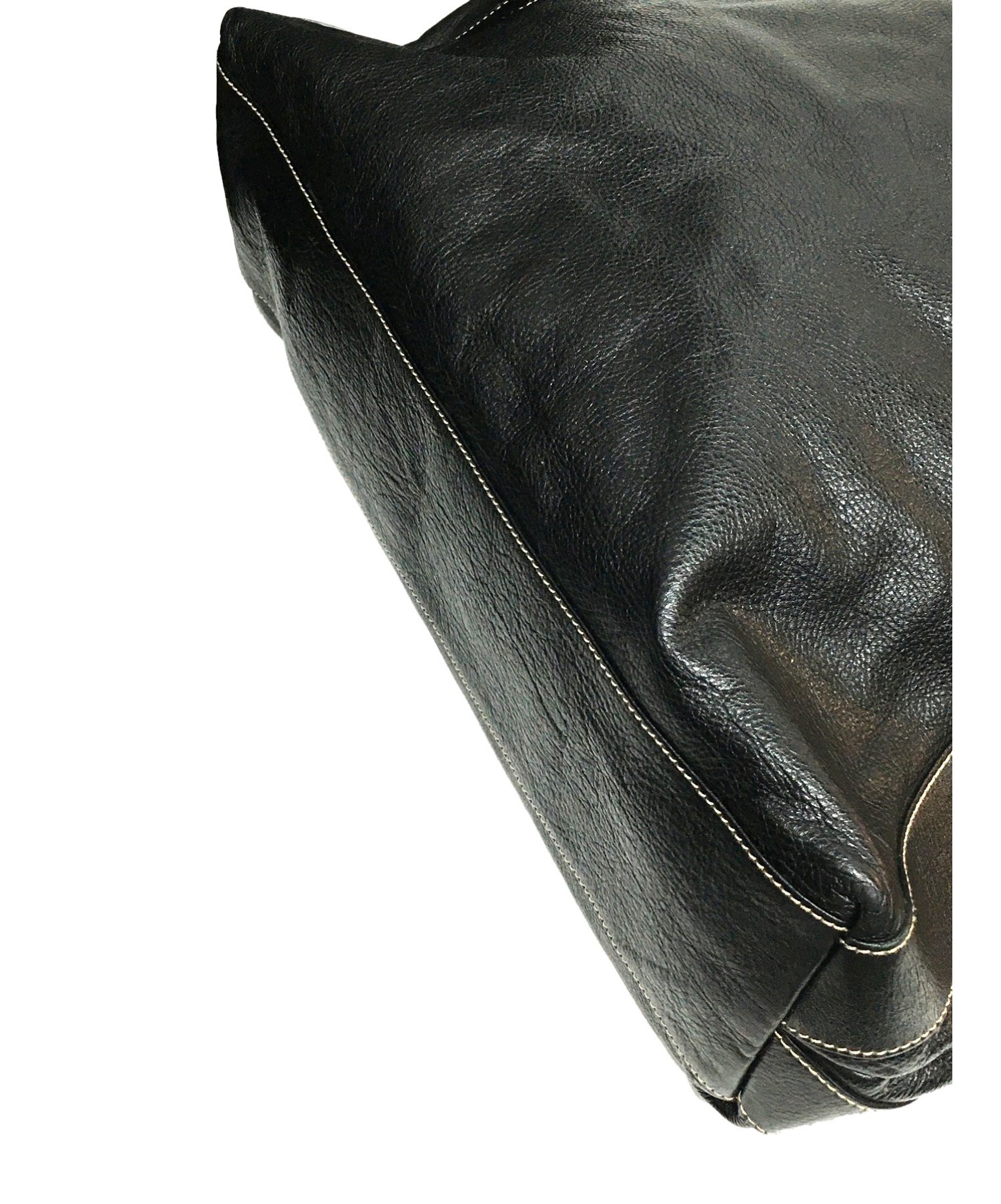 中古・古着通販】GUCCI (グッチ) レザートートバッグ ブラック 211126