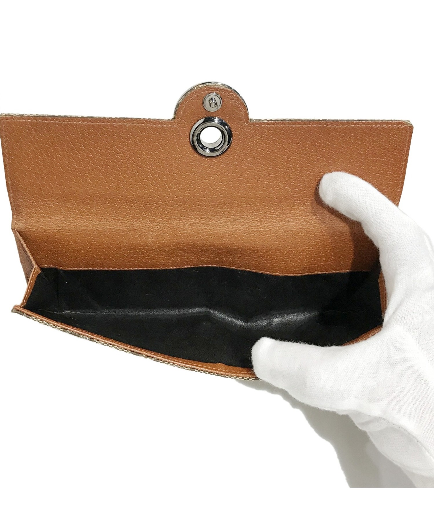 中古・古着通販】GUCCI (グッチ) 2つ折り財布 ブラウン GGキャンバス