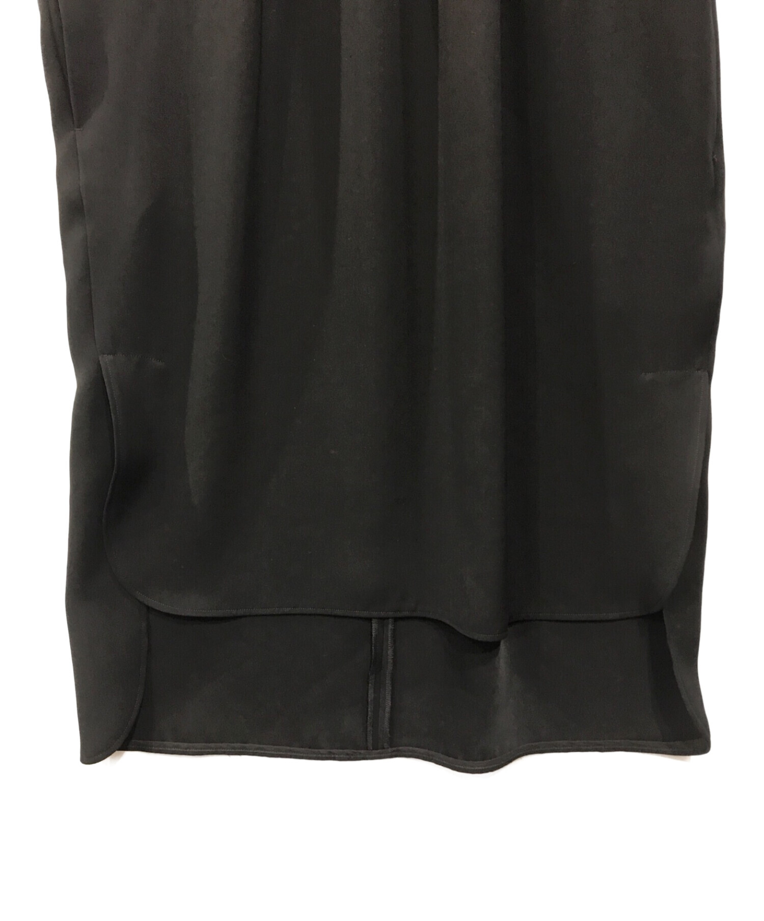 【エンフォルド】ツイルストレッチワンピース 黒 38 洗える 中古・古着通販】ENFOLD (エンフォルド) PEツイルストレッチフレンチ