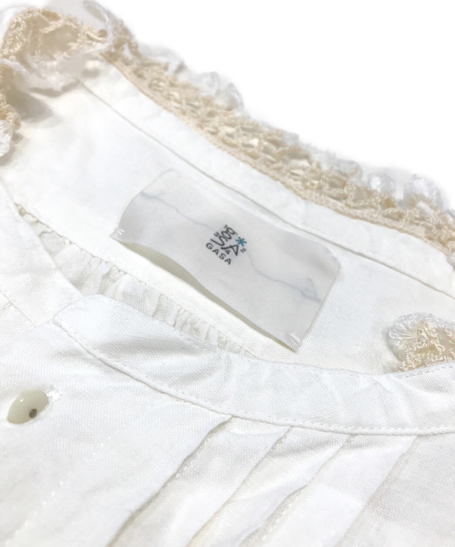 中古・古着通販】GASA* (ガサ) コットンリネンワンピース ホワイト