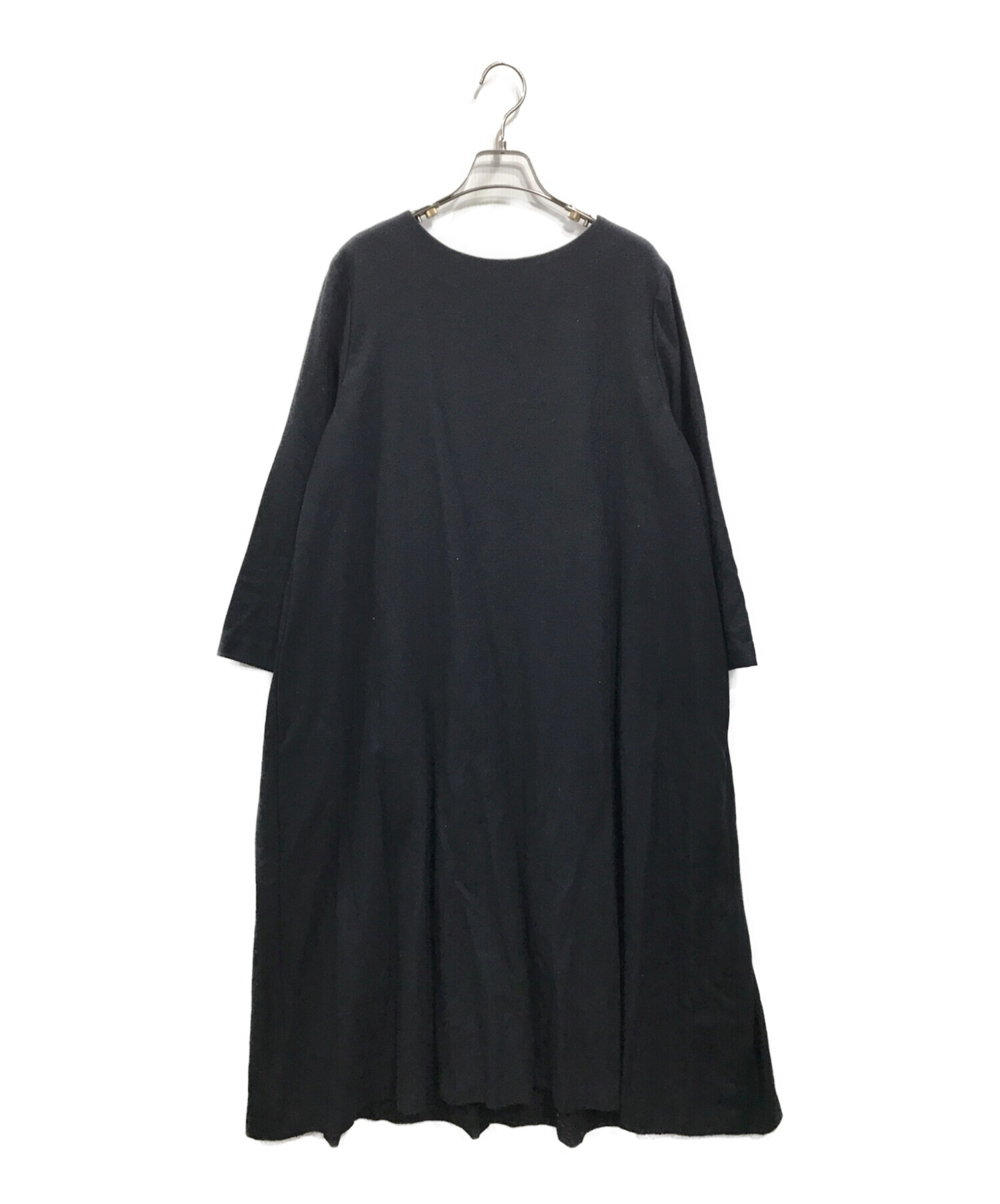 23区】ウールジョーゼット Aラインワンピース（グレー） ウールジョー