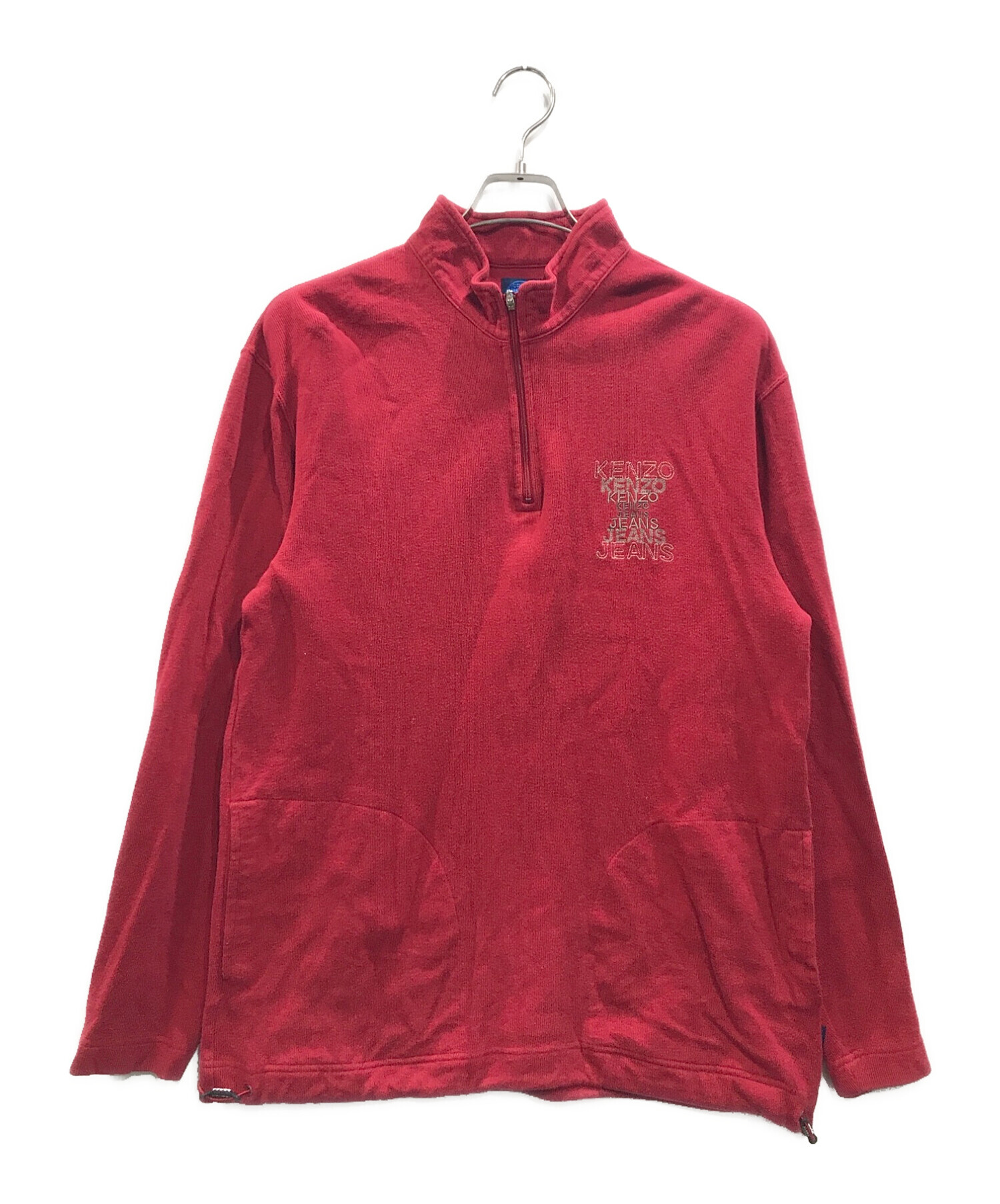 美品✨90～ビンテージKENZO ケンゾーゴルフ ハーフジップ 立体刺繍ロゴ 