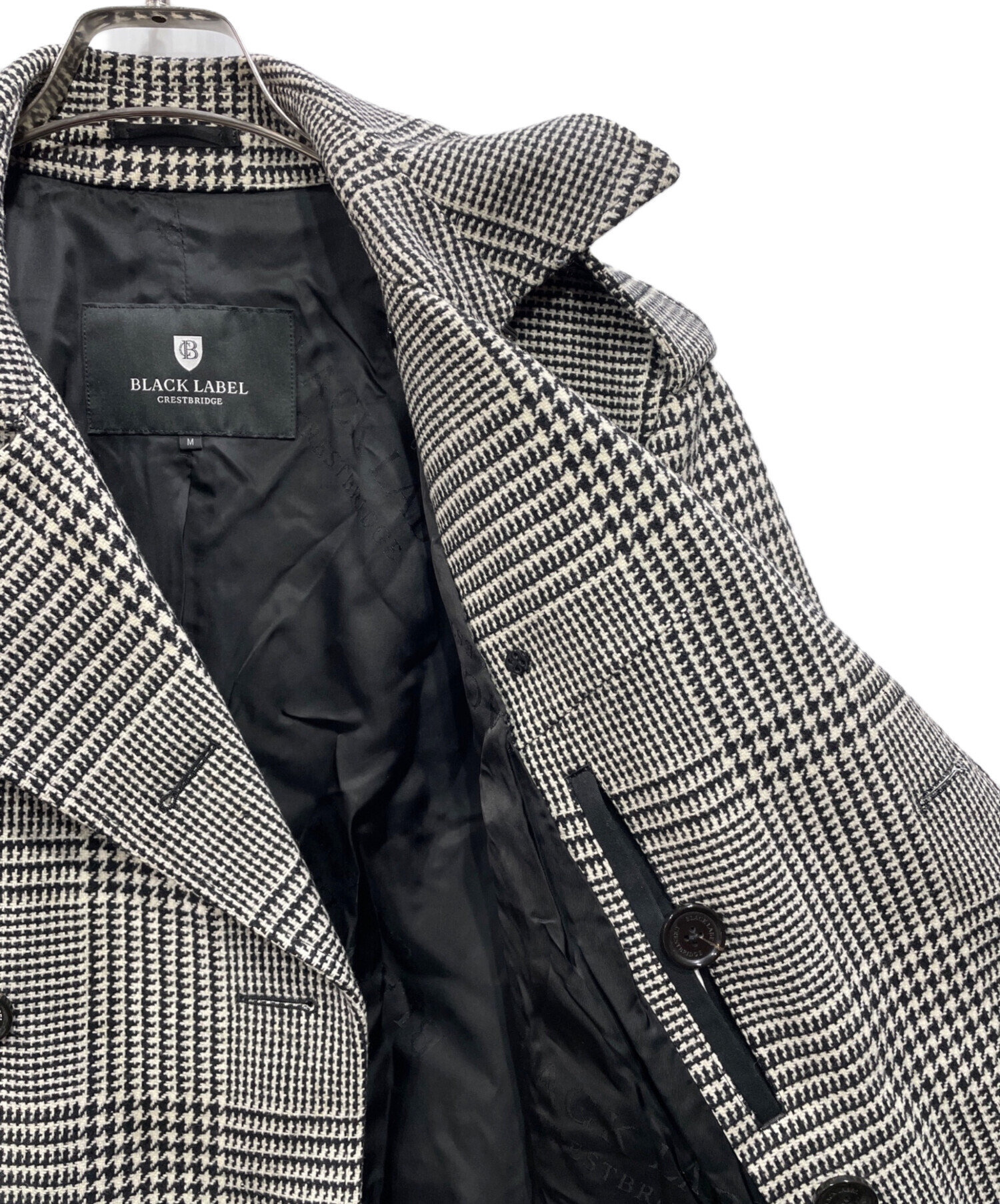 【希少】クレストブリッジ ダブルメントンファーコート チェック 42 2way 中古・古着通販】BLACK LABEL CRESTBRIDGE (ブラックレーベル クレスト
