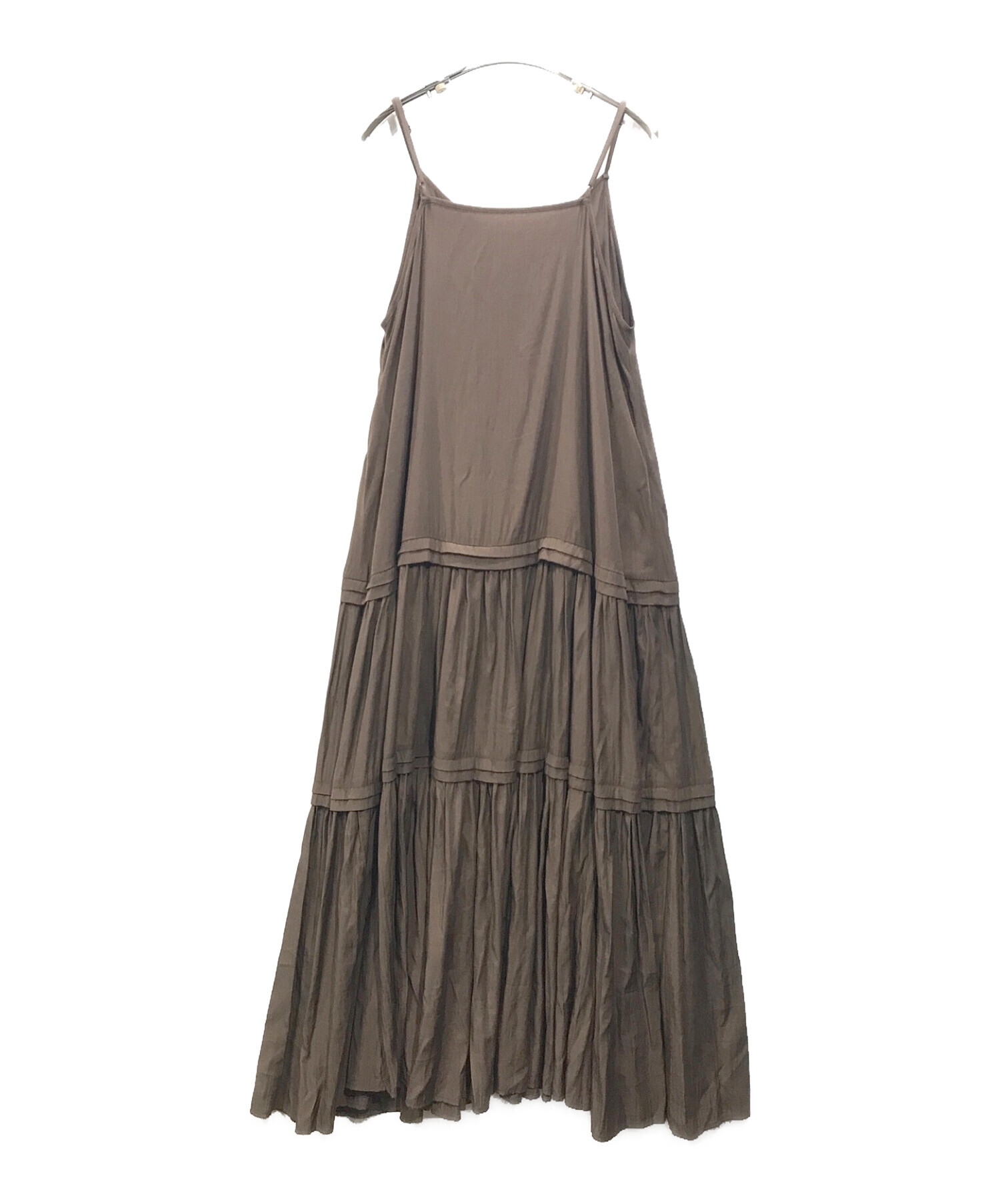 ラウンジドレス　loungedressサテンキャミワンピース 名品ワンピ/手洗い可能】サテンティアードキャミワンピース