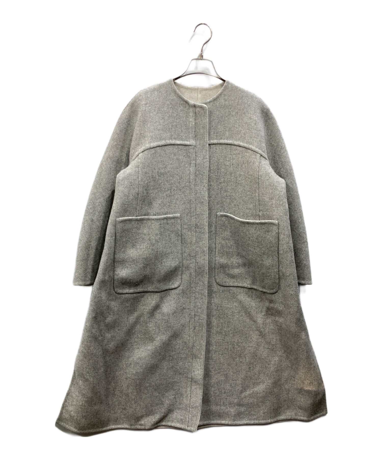ドゥロワー リバーシブル コート 38 中古・古着通販】DRAWER (ドゥロワー) リバーシブルウールメランジ