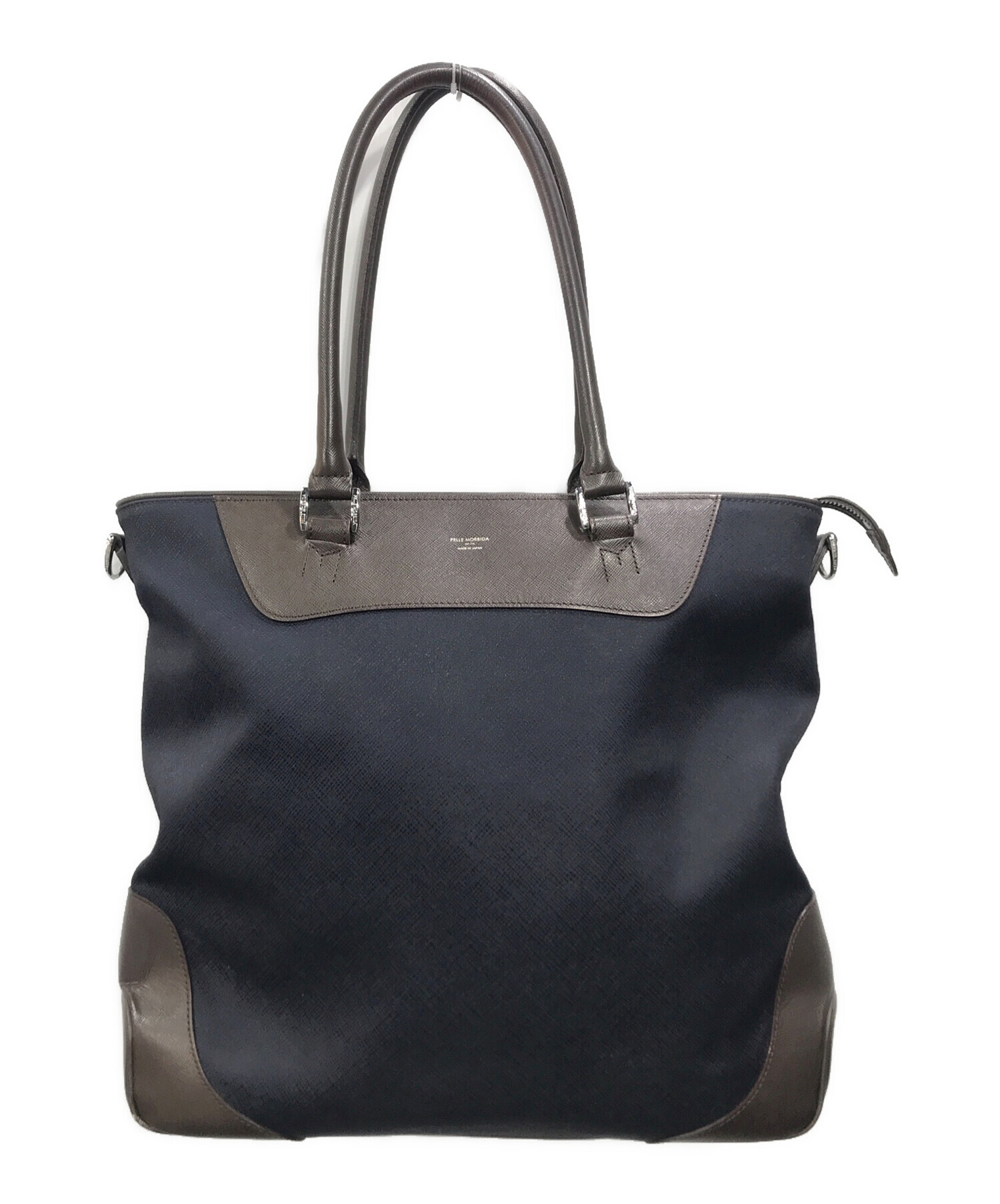 PELLE MORBIDA Capitanoトートバッグ ネイビー × ネイビー 本 革 バッグ