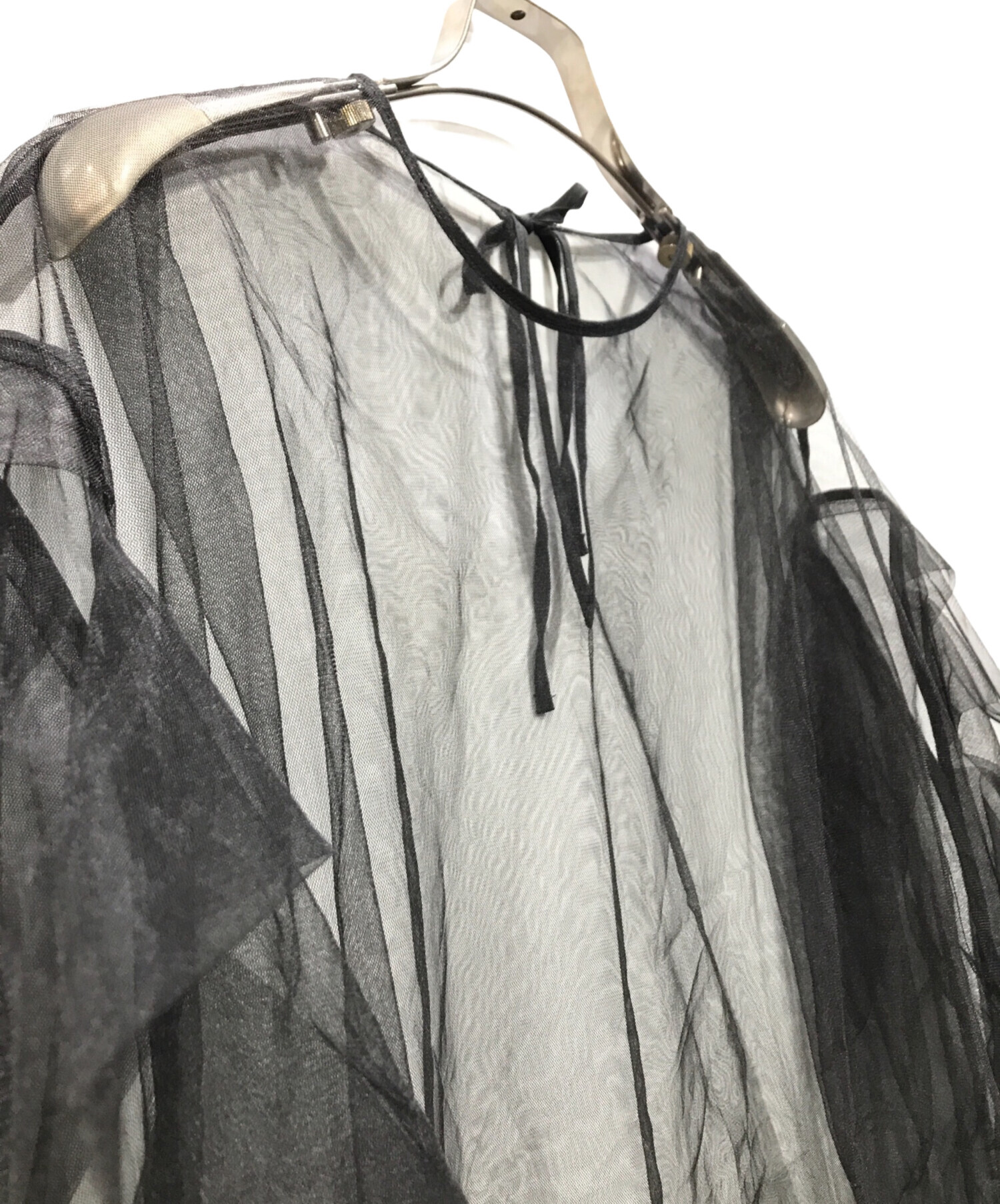 中古・古着通販】Uhr (ウーア) Tulle Pull-over ブラック サイズ:Free 
