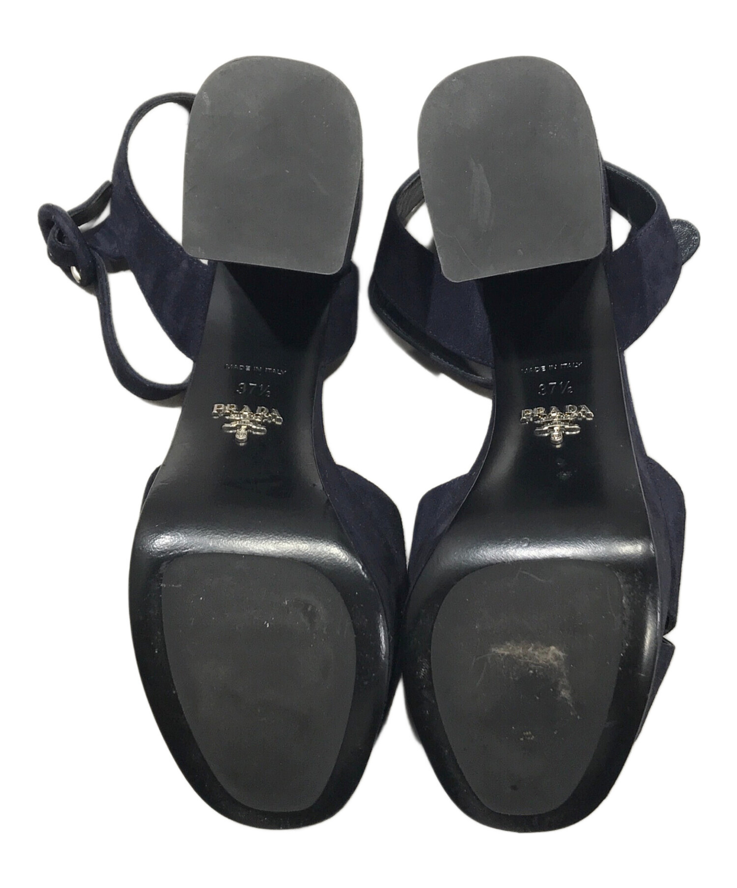 中古・古着通販】PRADA (プラダ) クロスストラップサンダル ネイビー