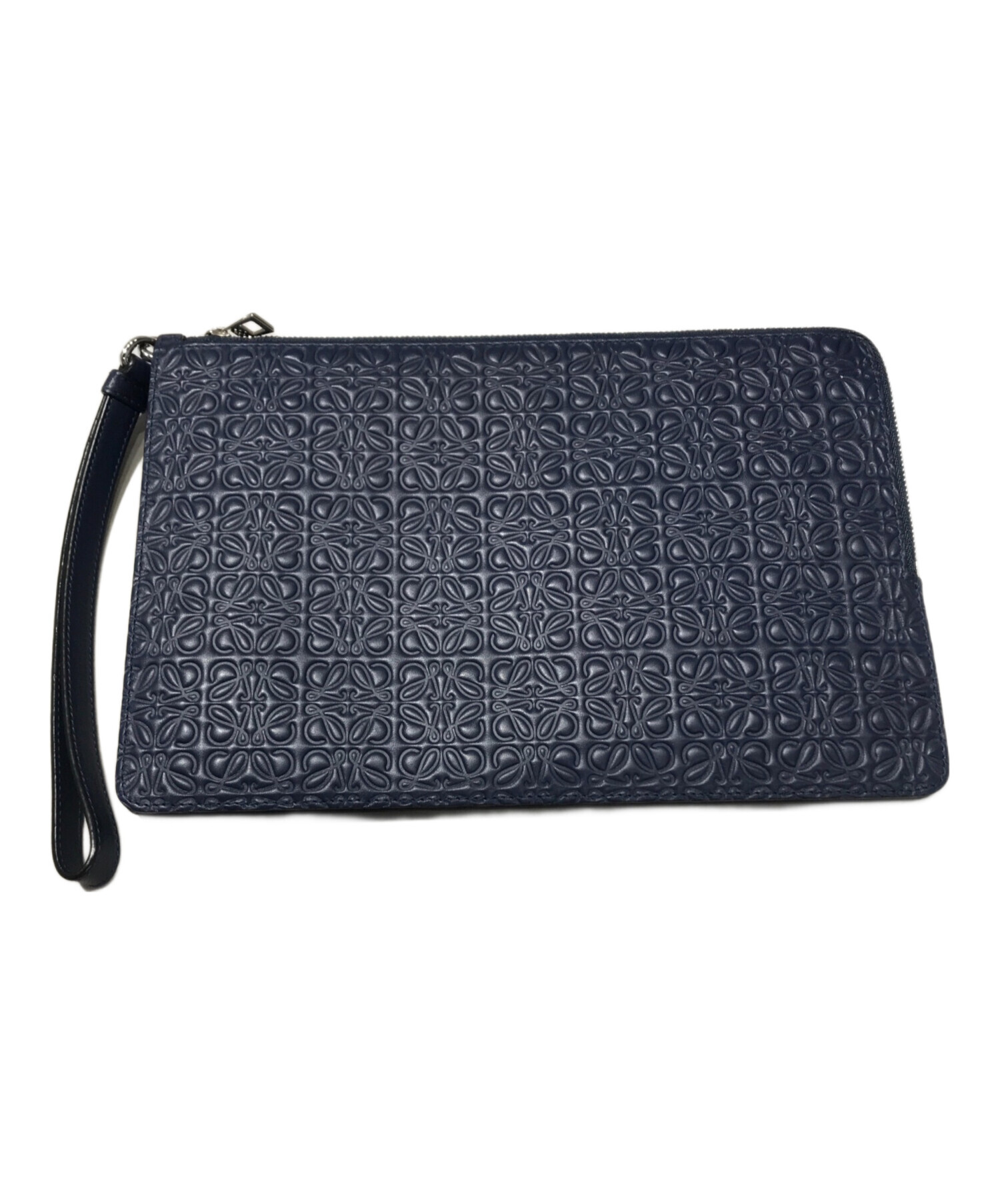 中古・古着通販】LOEWE (ロエベ) アナグラムクラッチバッグ ネイビー