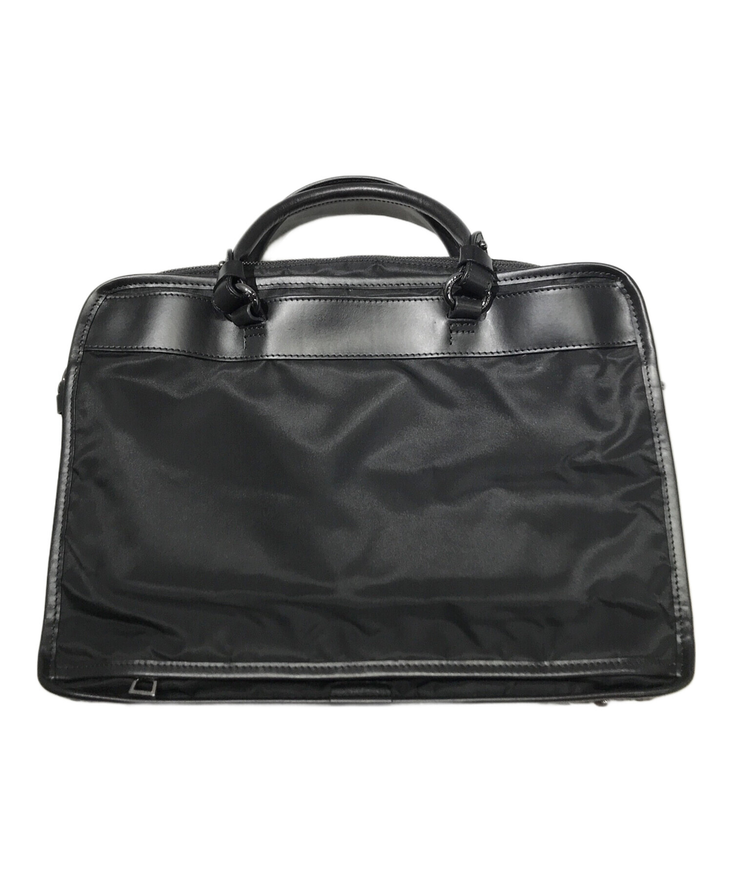 F.CLIO エフクリオ 2wayシボ革レザーバッグ ブラック 中古・古着通販】F.CLIO (エフクリオ) 2WAYブリーフケース ブラック